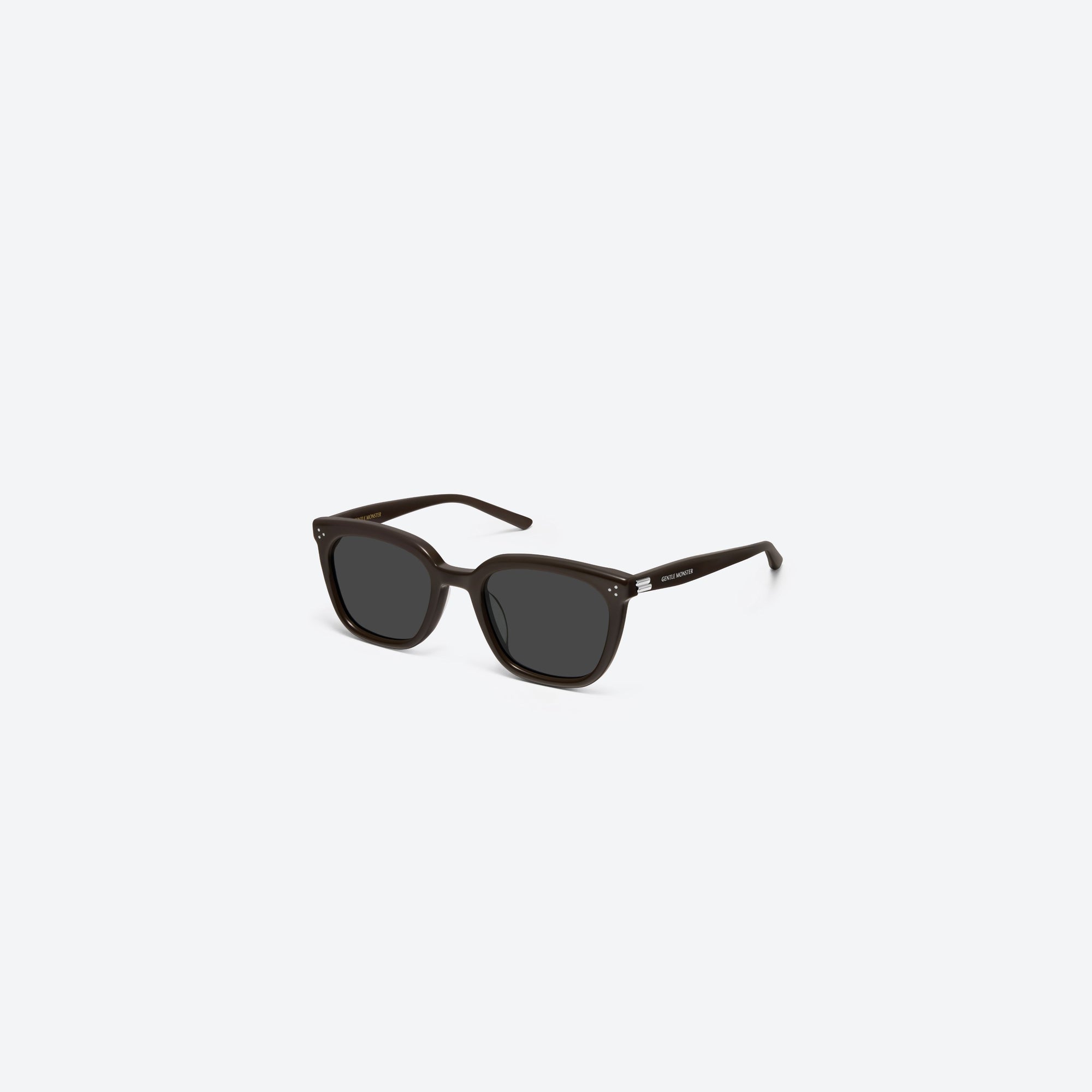 45-degree view of Gentle Monster Bloomo BR3 Brown Acetate framed Square sunglasses.