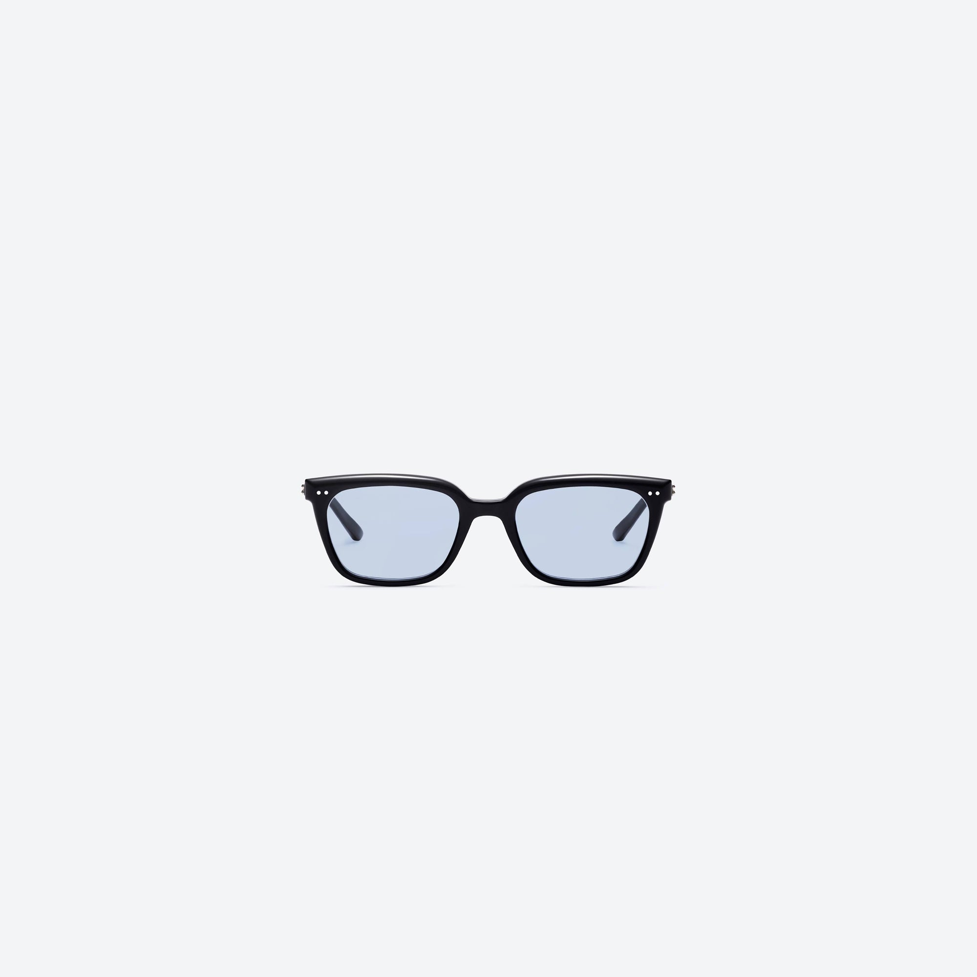 A front view of Gentle Monster Breezebe 01(BL) Black Acetate framed Square sunglasses.