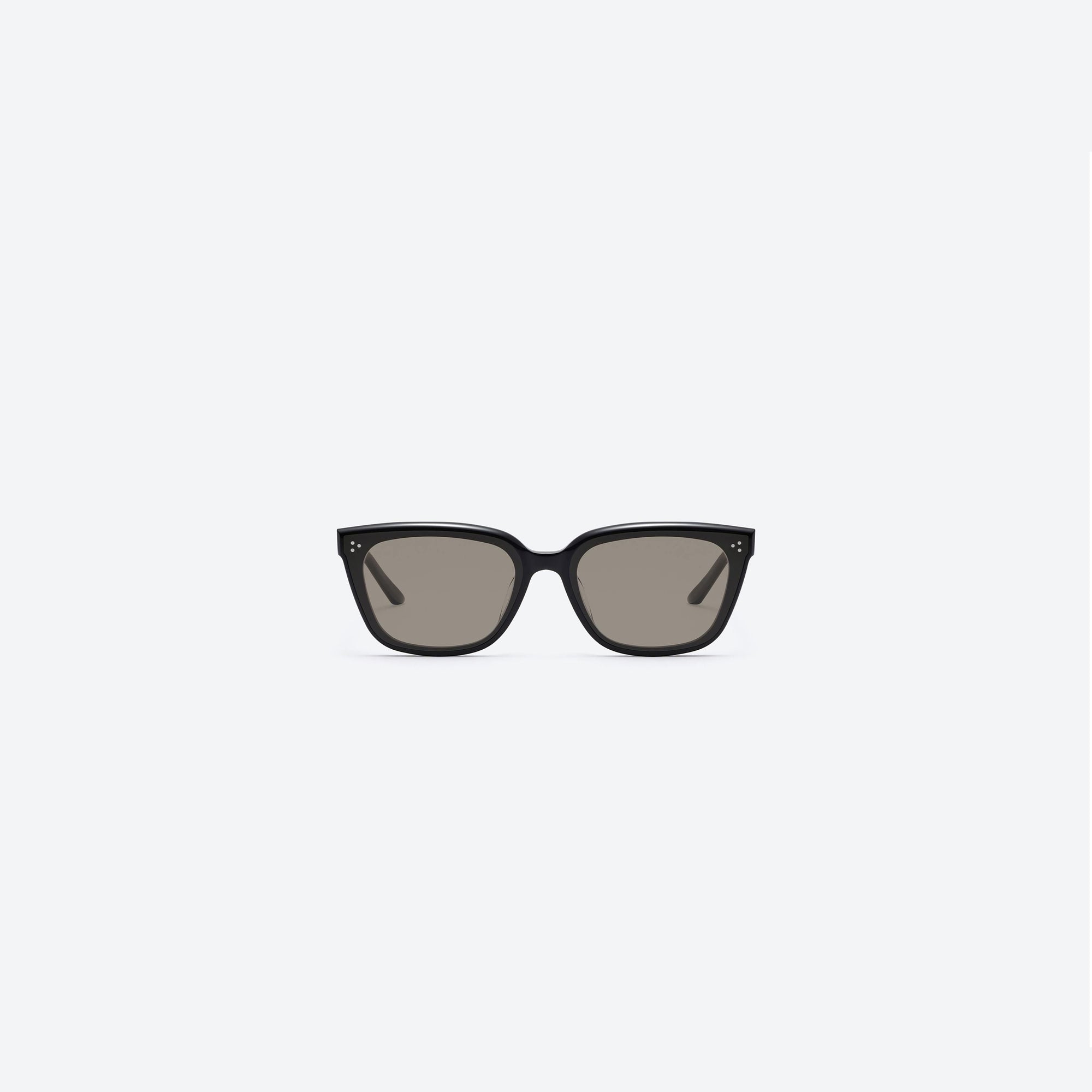 A front view of Gentle Monster Numer 01(G) Similar Black Acetate framed Square sunglasses.