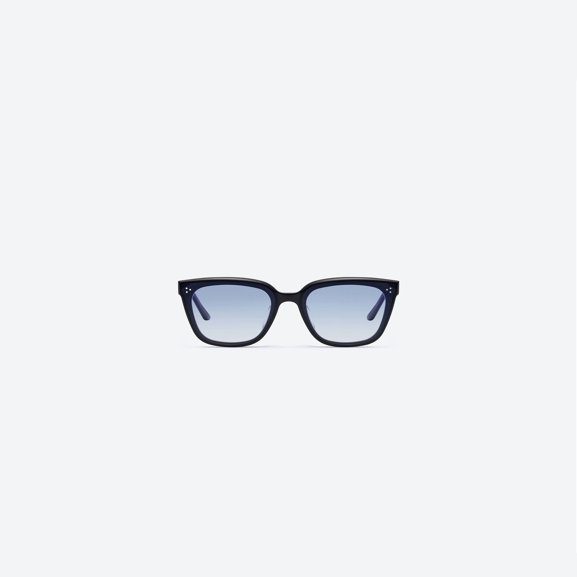 A front view of Gentle Monster Numer 01(BLG) Black Acetate framed Square sunglasses.