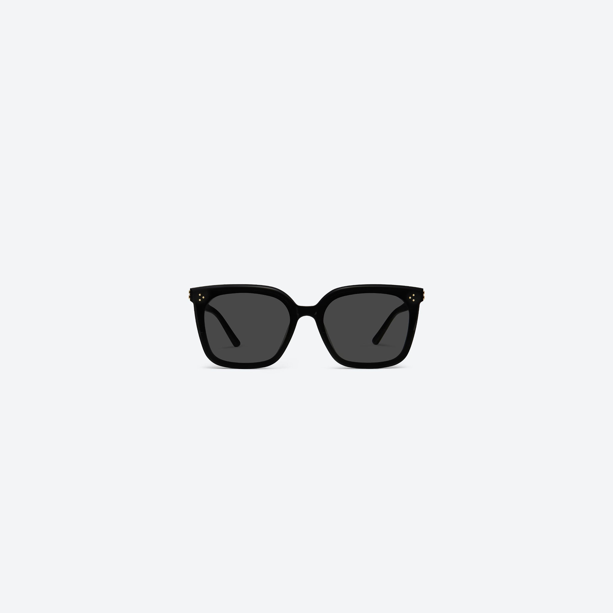 A front view of Gentle Monster Piana 01 Black Acetate framed Square sunglasses.