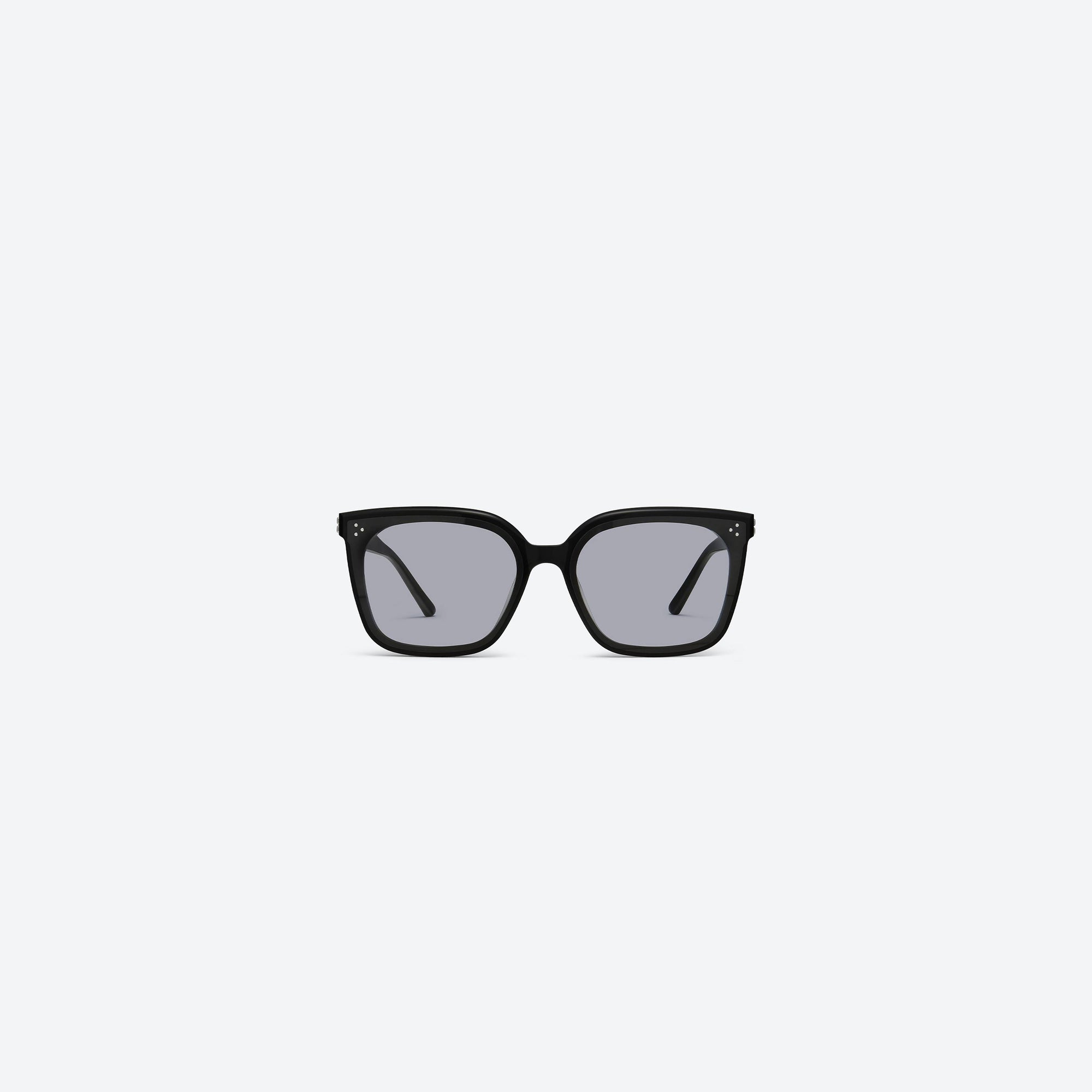 A front view of Gentle Monster Piana 01(G) Black Acetate framed Square sunglasses.
