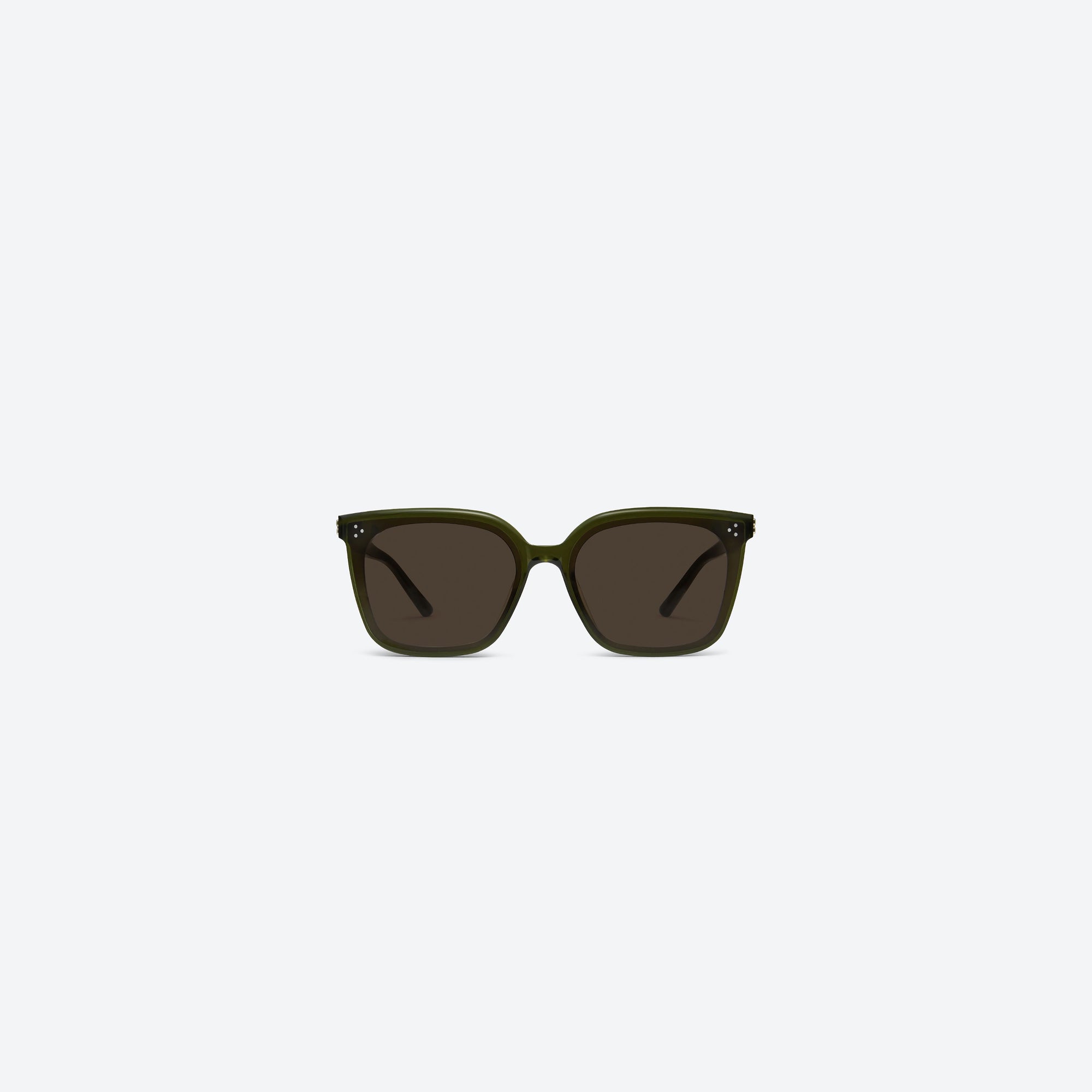 A front view of Gentle Monster Piana KC2 Green Acetate framed Square sunglasses.