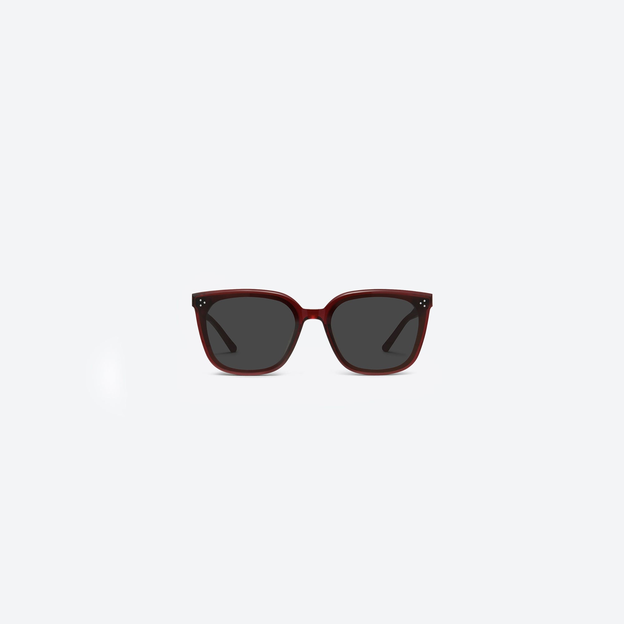 A front view of Gentle Monster Loloe RC3 Red Acetate framed Square sunglasses.