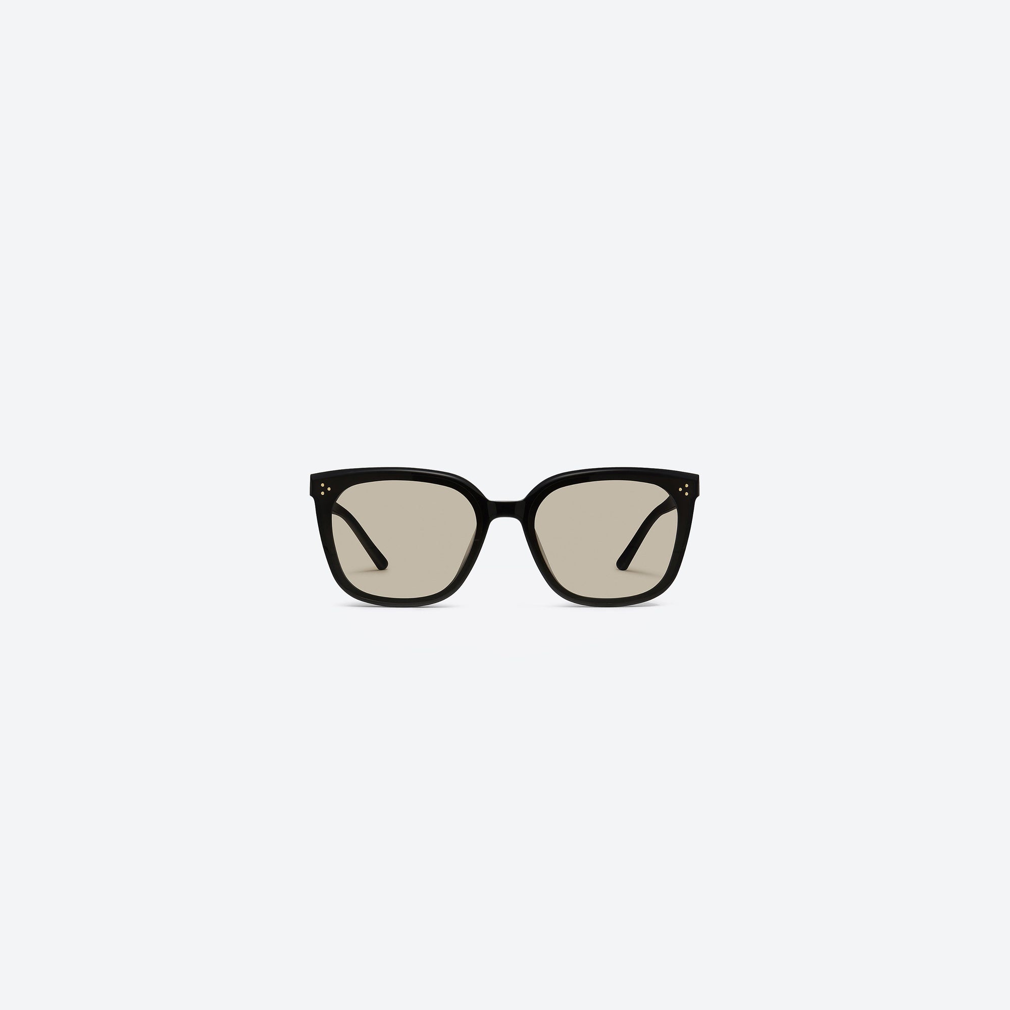 A front view of Gentle Monster Loloe 01(BR) Black Acetate framed Square sunglasses.