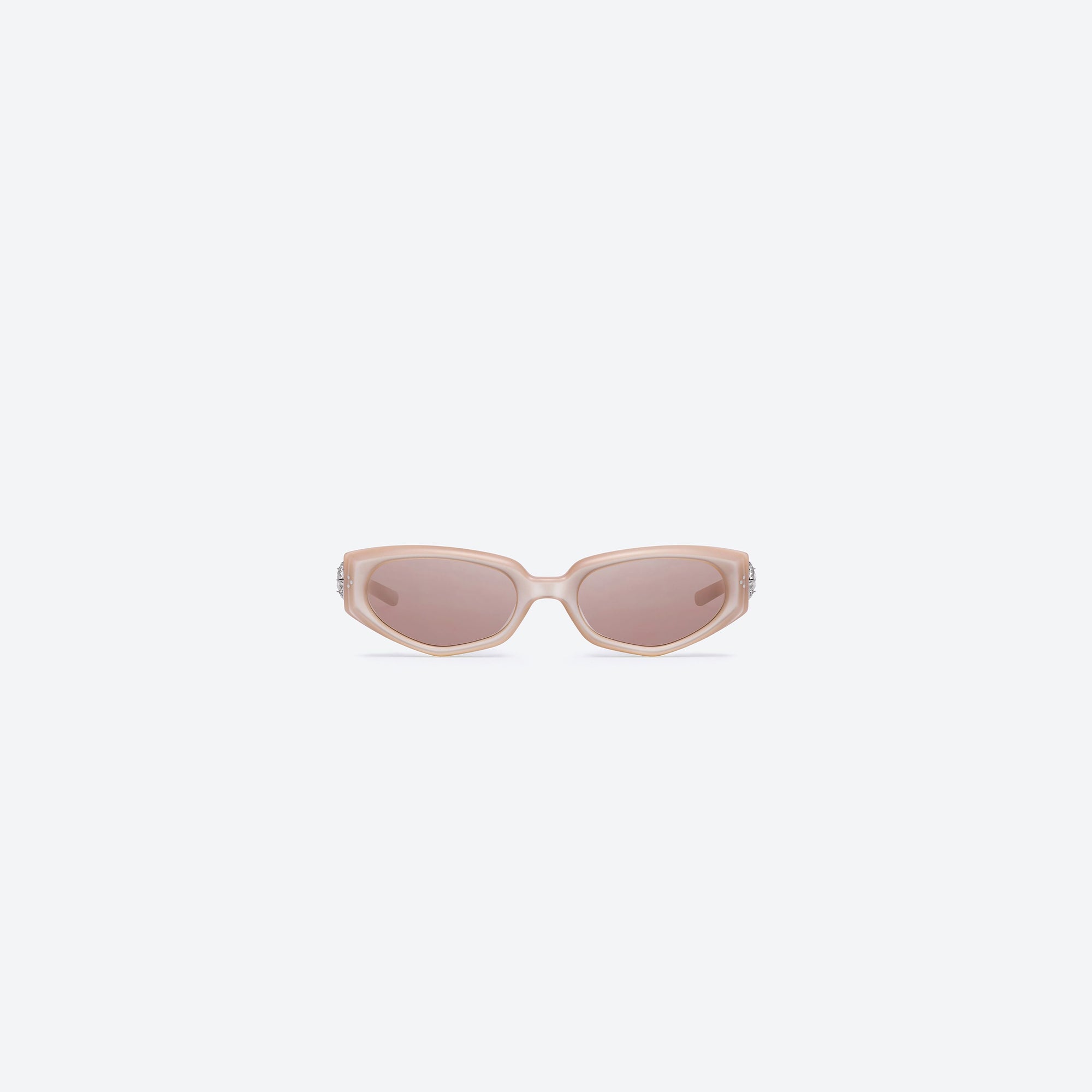 A front view of Gentle Monster Ruvy Van PC15 Pink Acetate framed Cat-eye sunglasses.