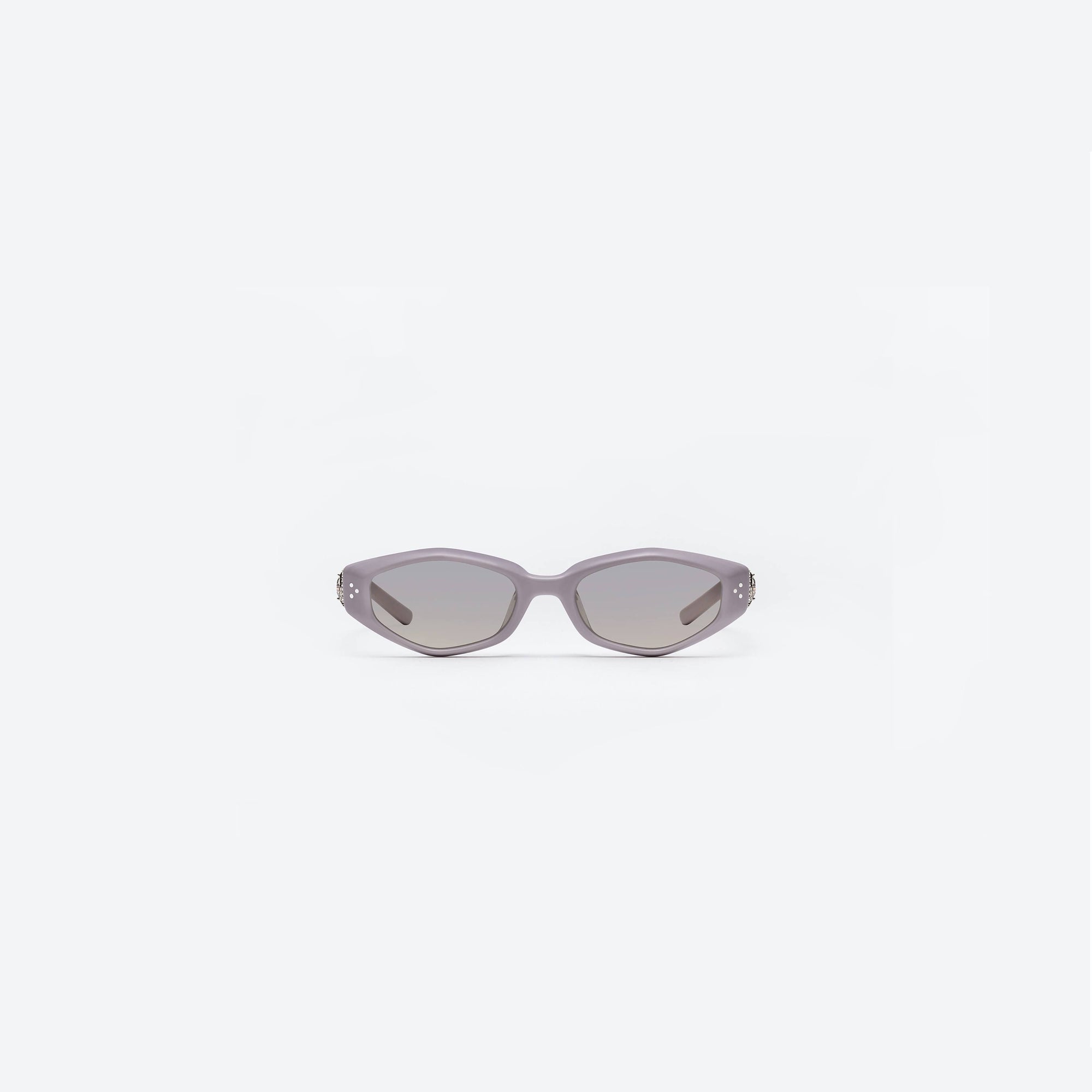 A front view of Gentle Monster Vegax V4 Purple Acetate framed Oval sunglasses.