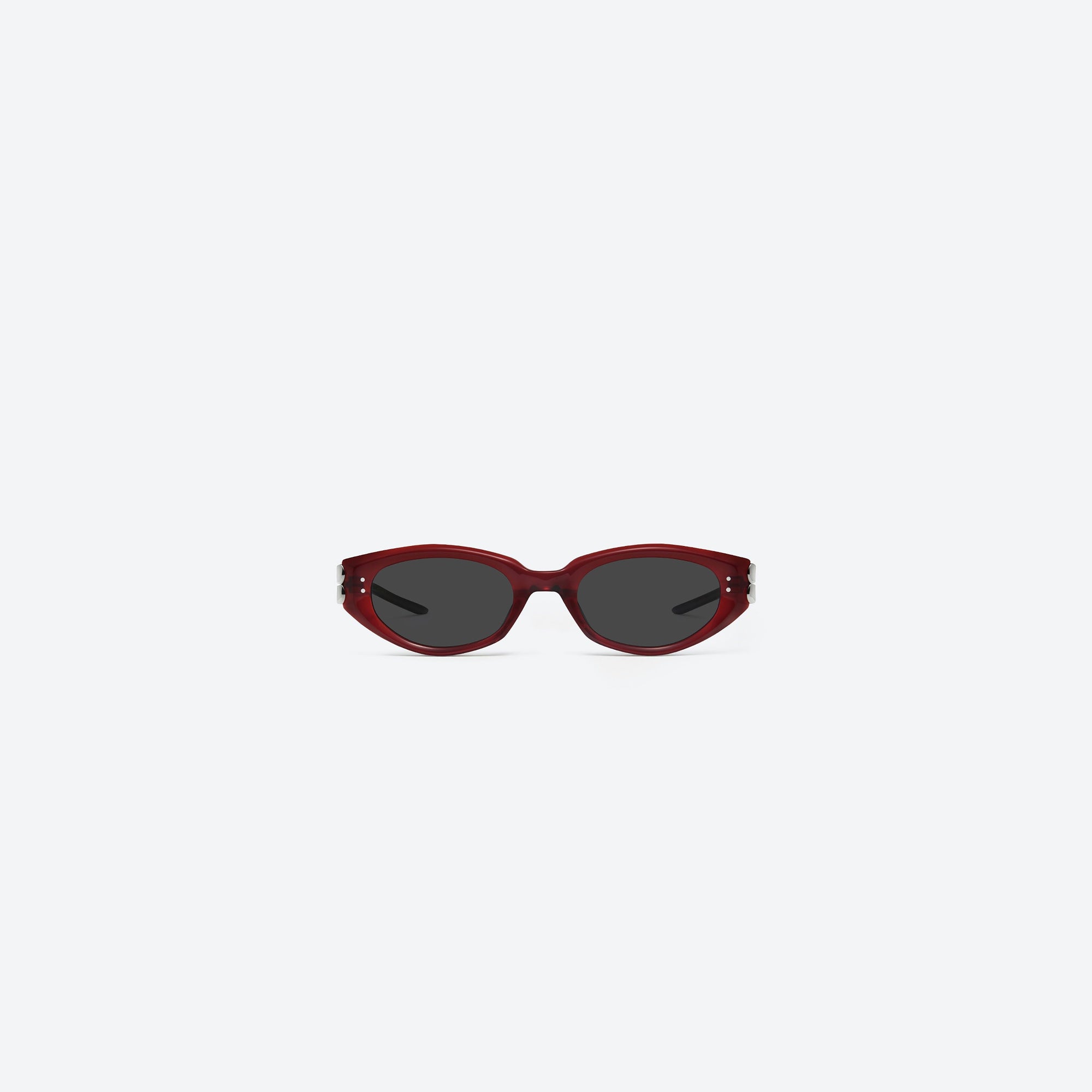 A front view of Gentle Monster Kunst RC3 Red Mixed framed Cat-eye sunglasses.