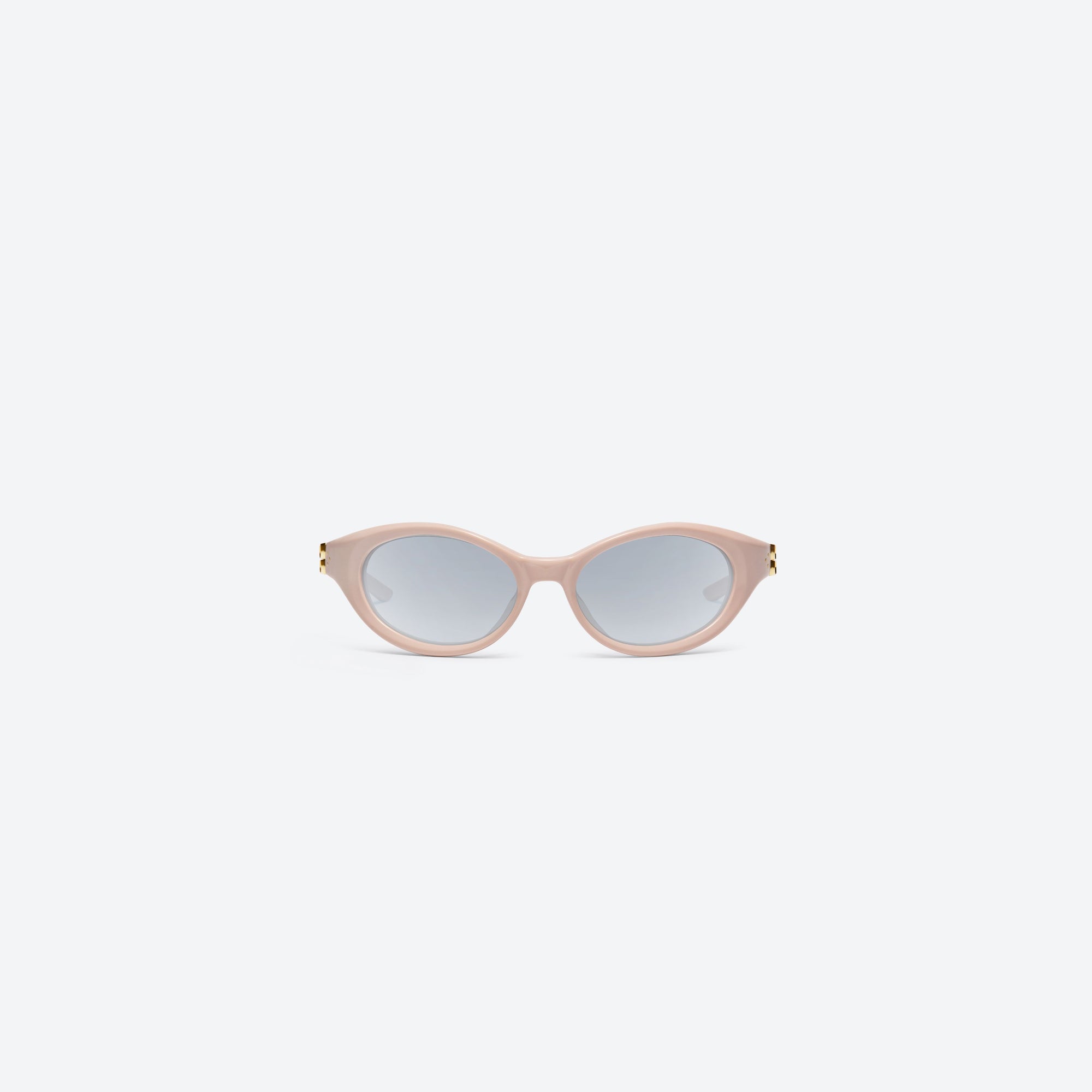 A front view of Gentle Monster Ion P7 Pink Acetate framed Wraparound sunglasses.