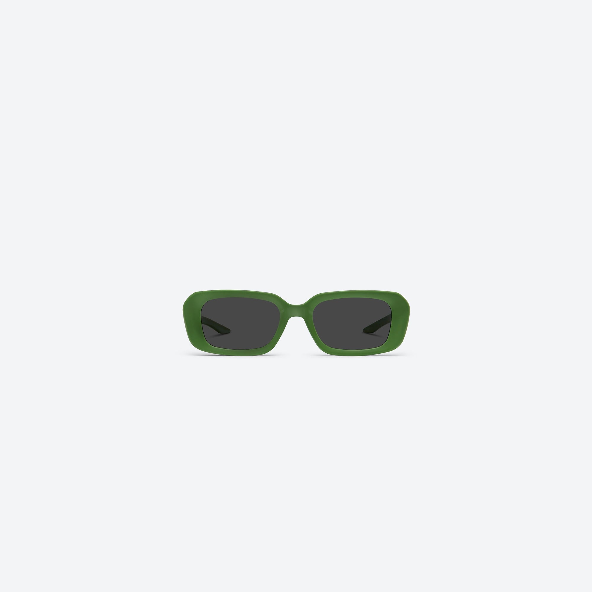 A front view of Gentle Monster Melrose GR7 Green Acetate framed Square sunglasses.
