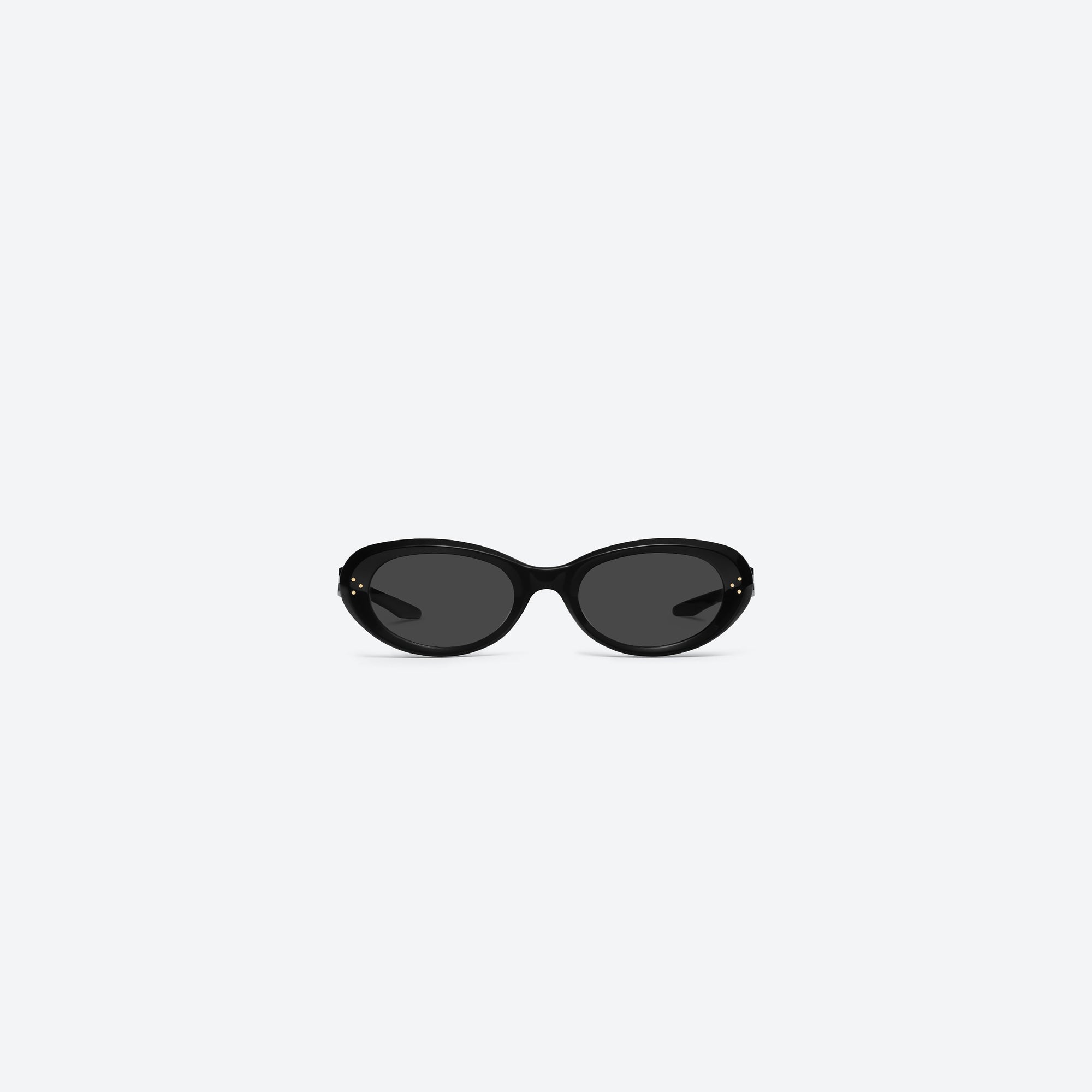 A front view of Gentle Monster Cocoa 01GD Similar Black Acetate framed Oval sunglasses.