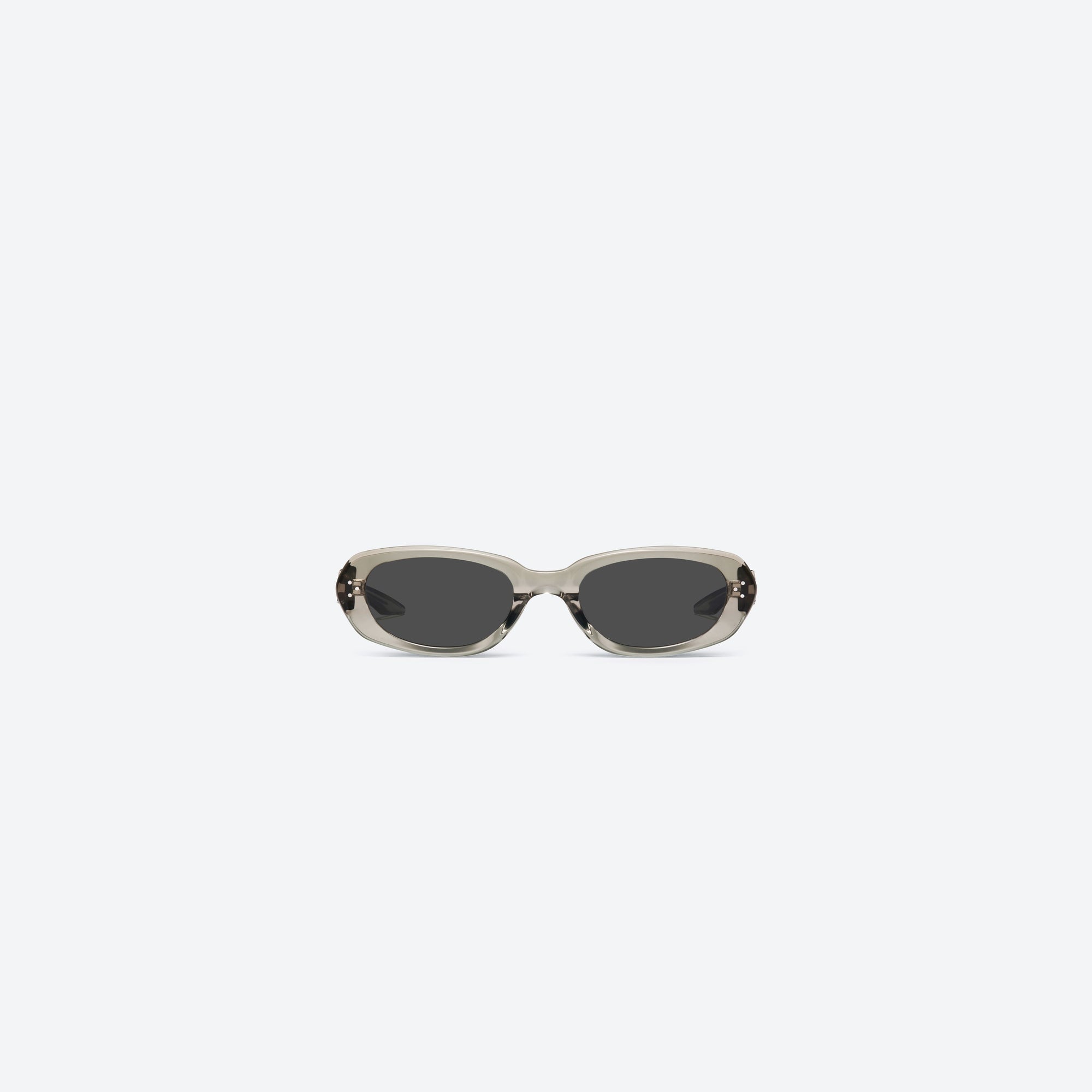 A front view of Gentle Monster Ninishe BRC11 Brown Acetate framed Oval sunglasses.