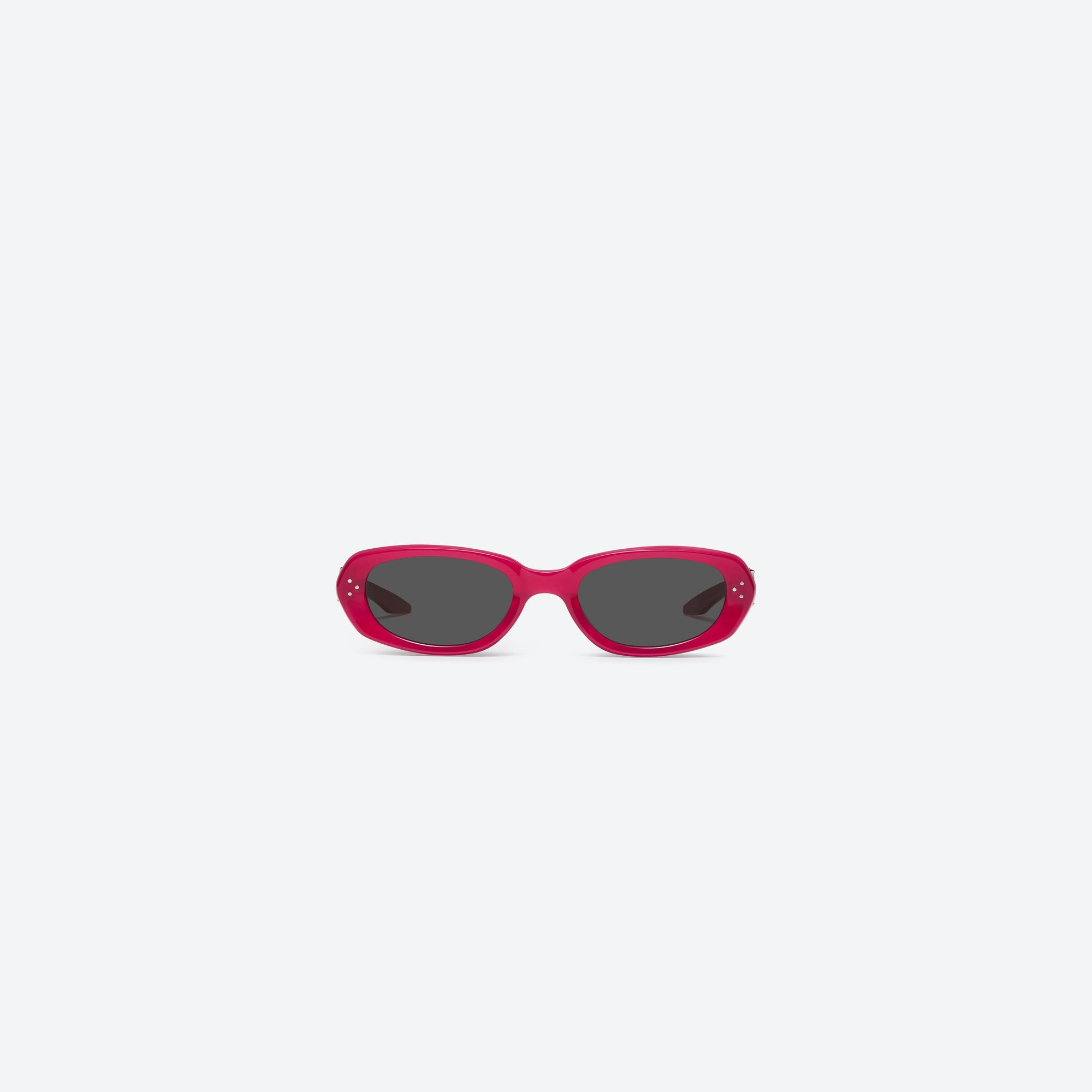 A front view of Gentle Monster Ninishe RC6 Red Acetate framed Oval sunglasses.