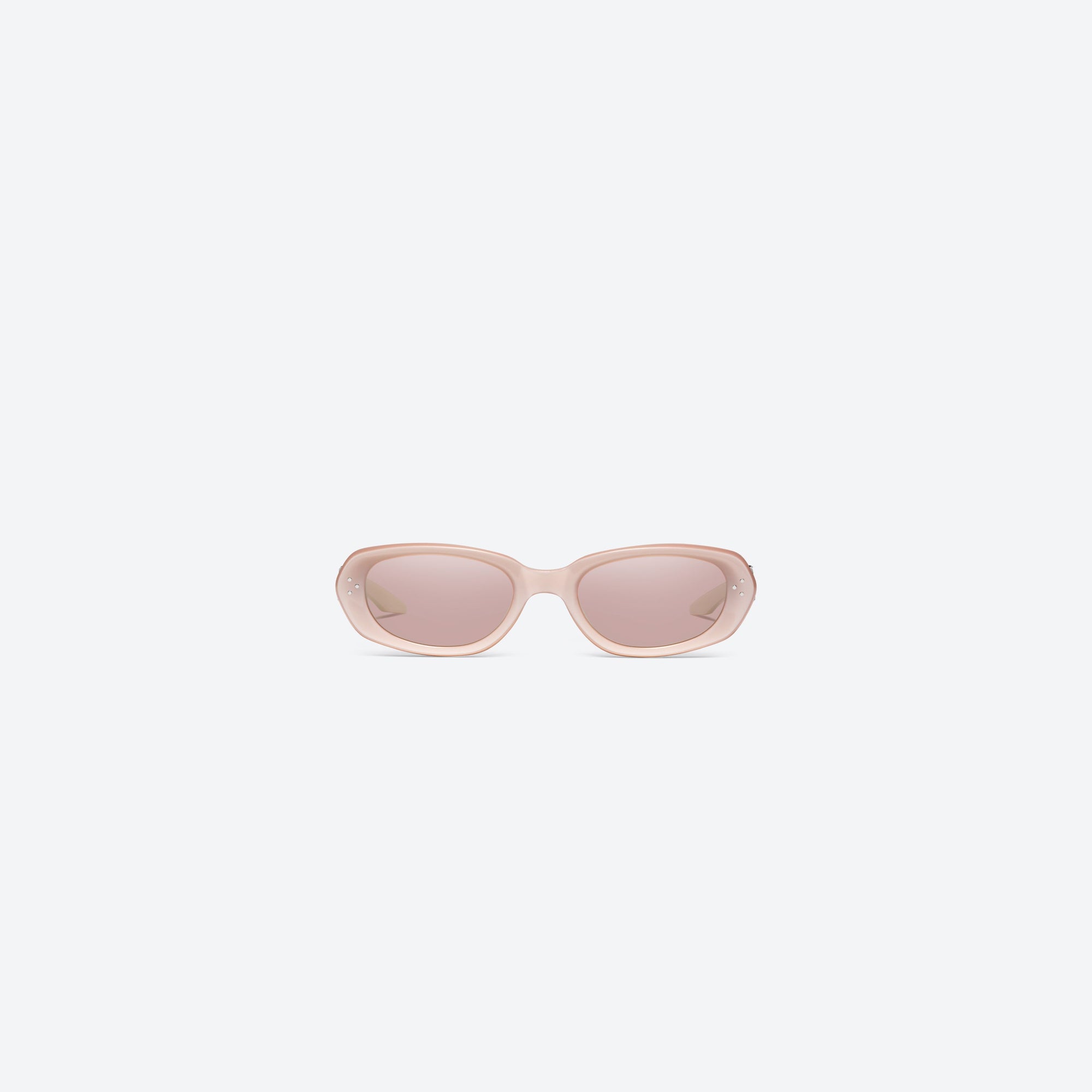 A front view of Gentle Monster Ninishe PC15 Pink Acetate framed Oval sunglasses.