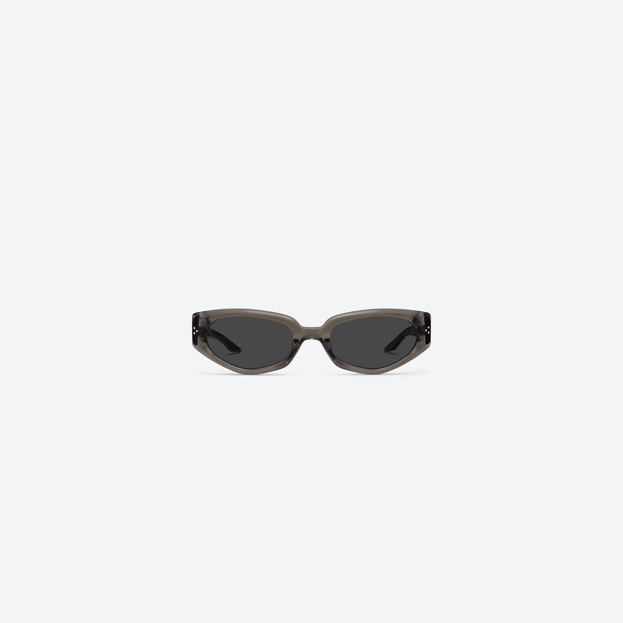 A front view of Gentle Monster Devon BRC17 Brown Acetate framed Cat-eye sunglasses.