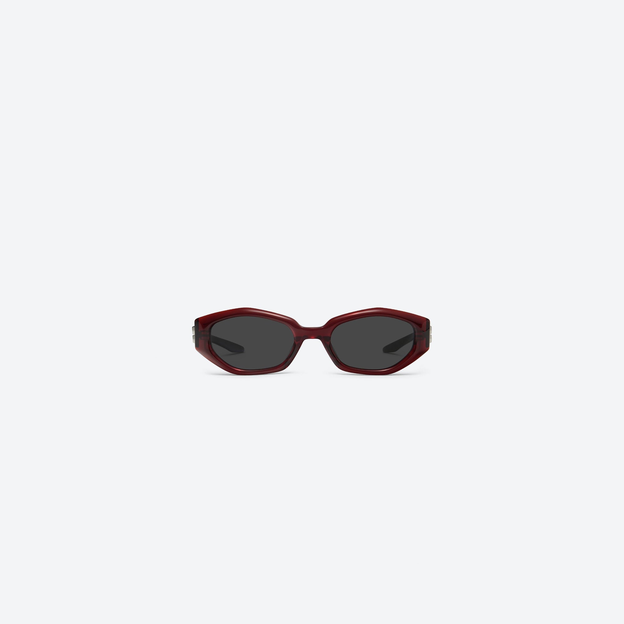 A front view of Gentle Monster Miro RC3 Red Acetate framed Oval sunglasses.