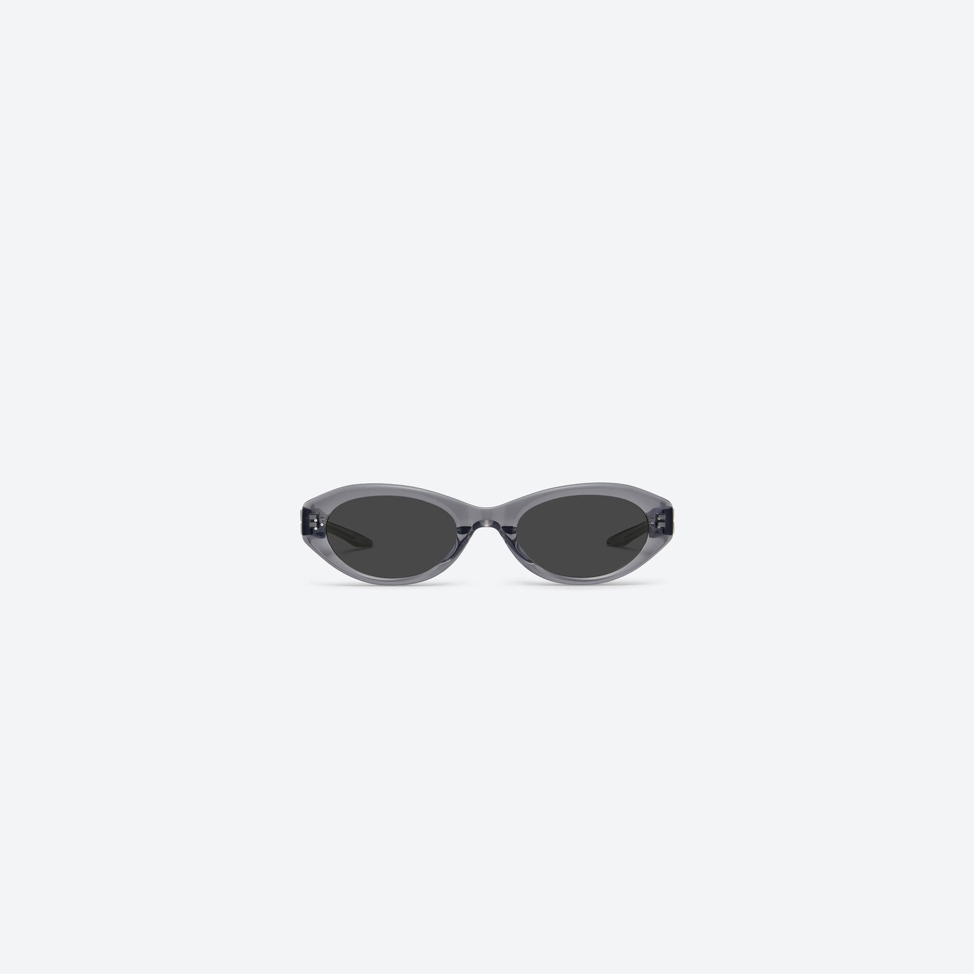 A front view of Gentle Monster Vamp GC12 Gray Acetate framed Oval sunglasses.
