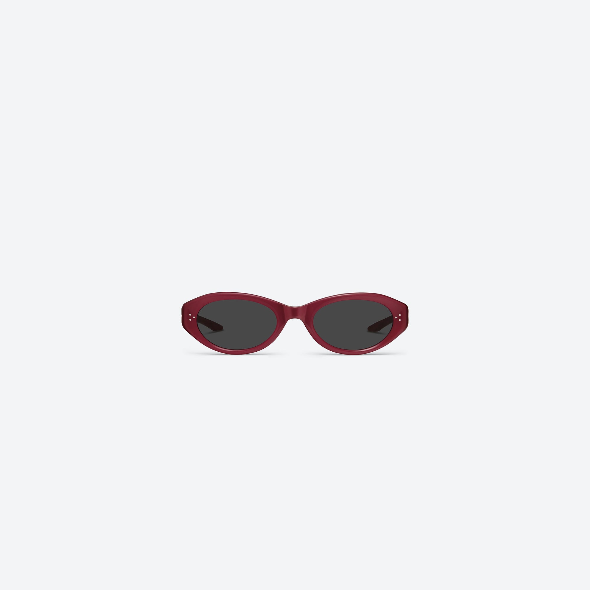 A front view of Gentle Monster Vamp R6 Red Acetate framed Oval sunglasses.