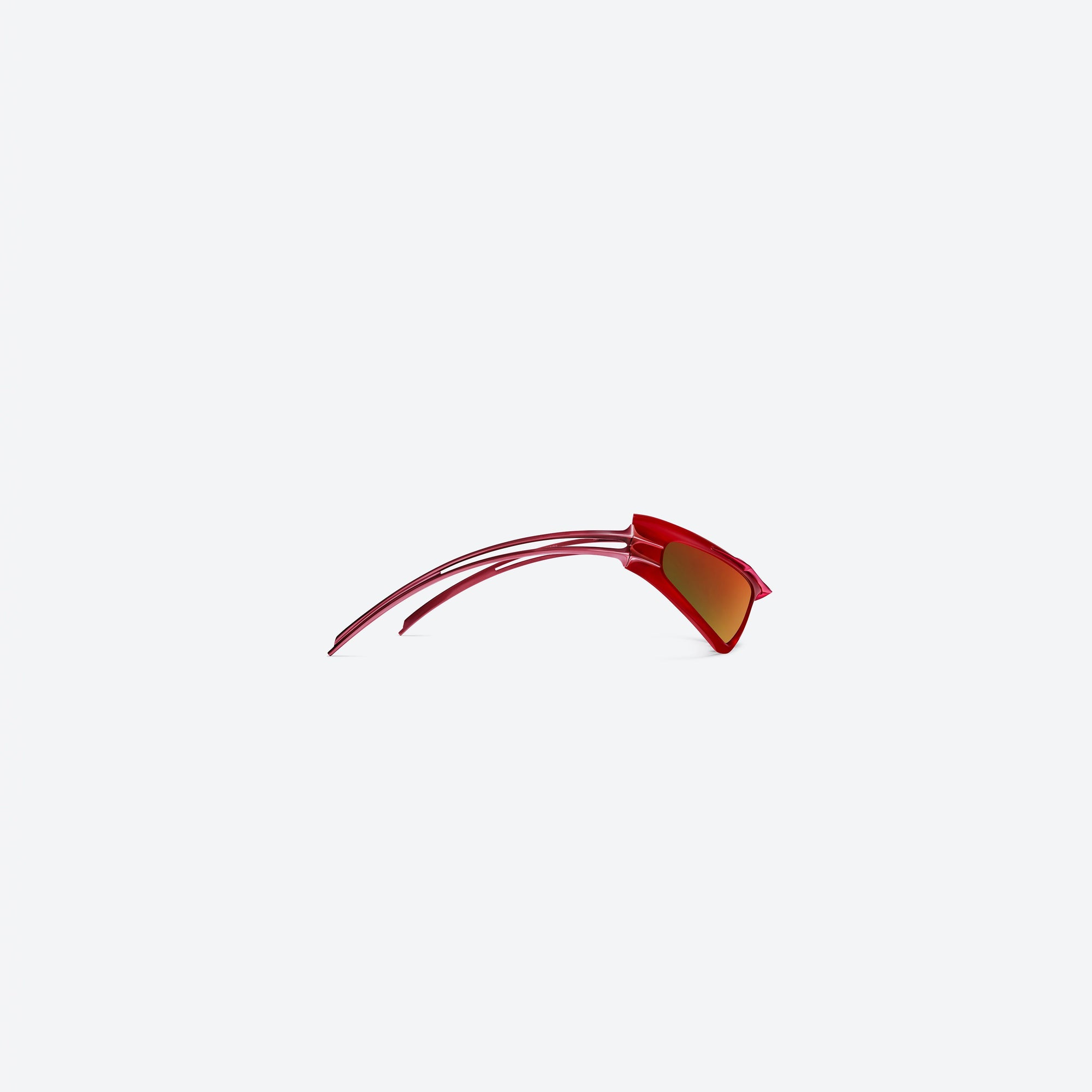 A detailed right view of Gentle Monster T2000 R6 Red Mixed framed Wraparound sunglasses.