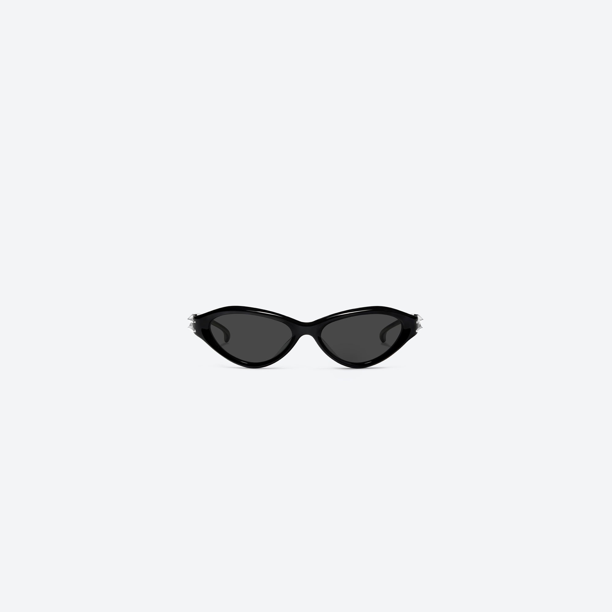 A front view of Gentle Monster Sequence 01 Black Mixed framed Wraparound sunglasses.