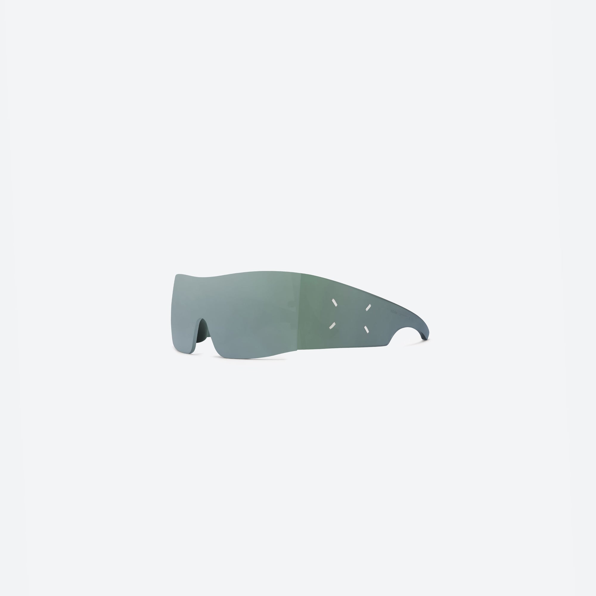 45-degree view of Gentle Monster Maison Margiela - MM201 MGR1 Green Nylon framed Wraparound sunglasses.