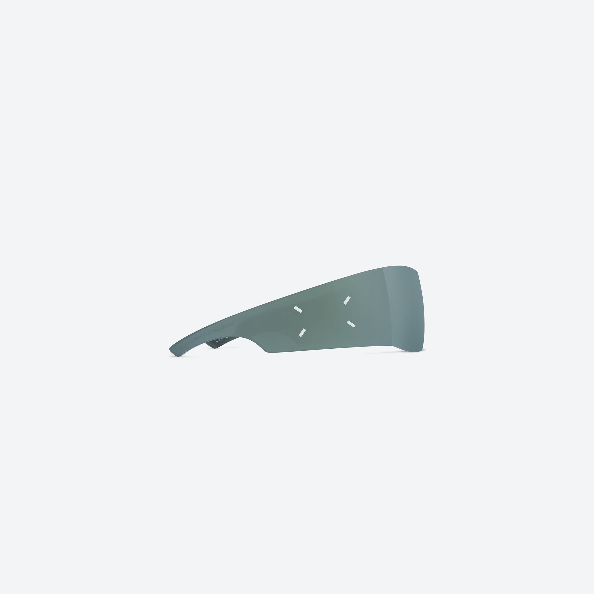 A detailed right view of Gentle Monster Maison Margiela - MM201 MGR1 Green Nylon framed Wraparound sunglasses.