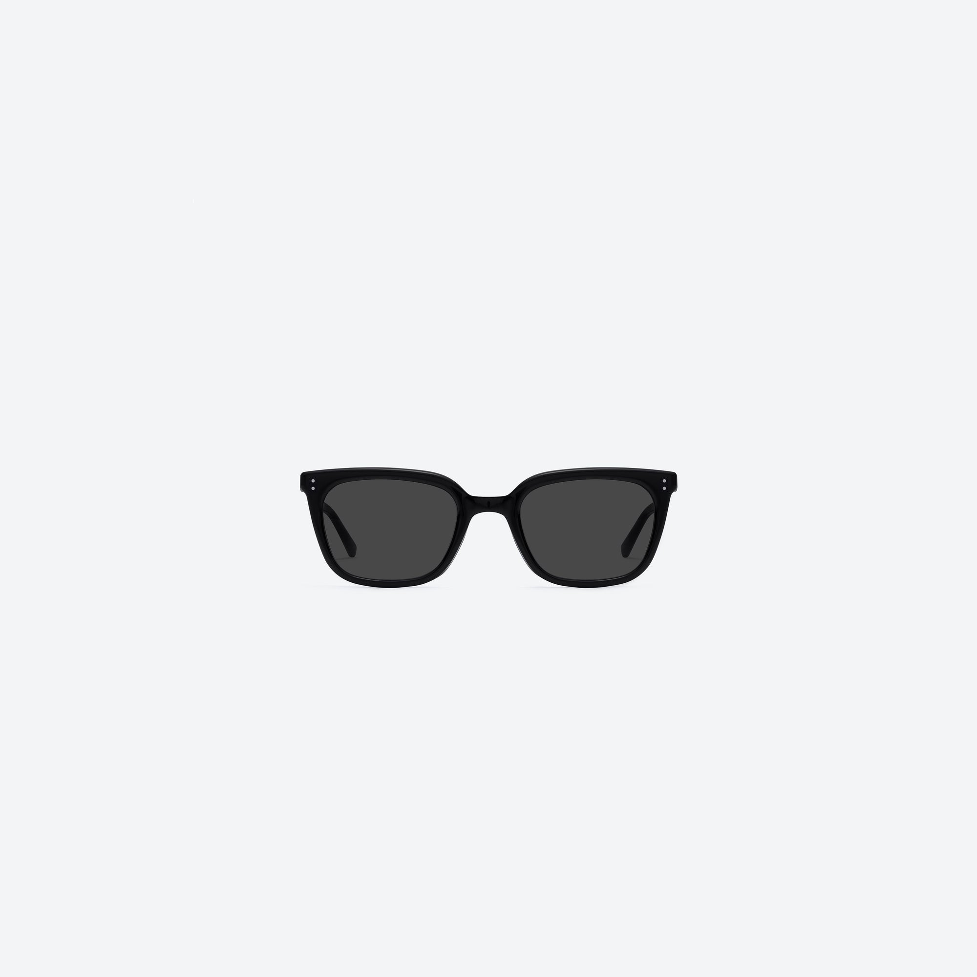 A front view of Gentle Monster Matiny 01 Black Acetate framed Square sunglasses.