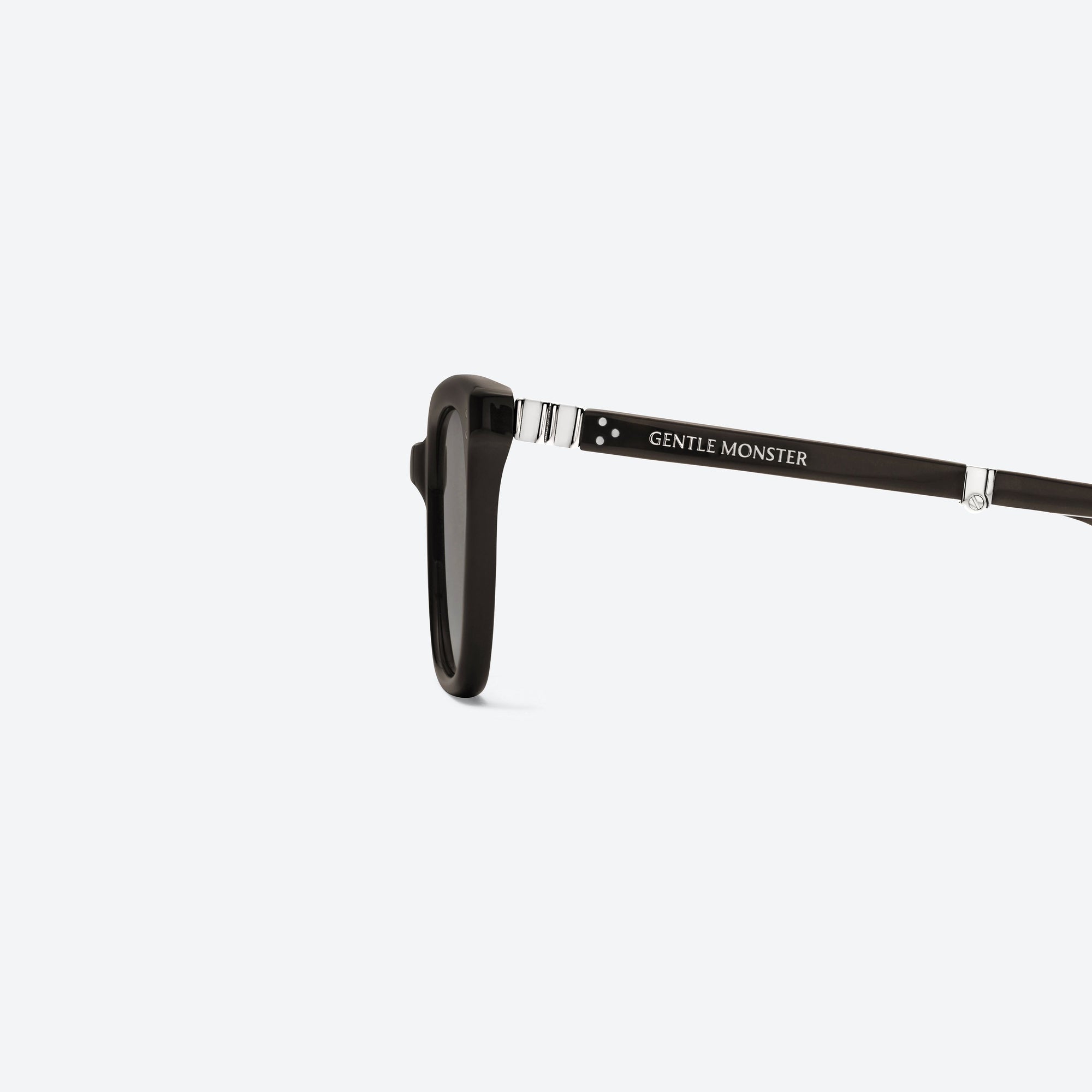 A detailed left view of Gentle Monster Matiny BR3 Brown Acetate framed Square sunglasses.