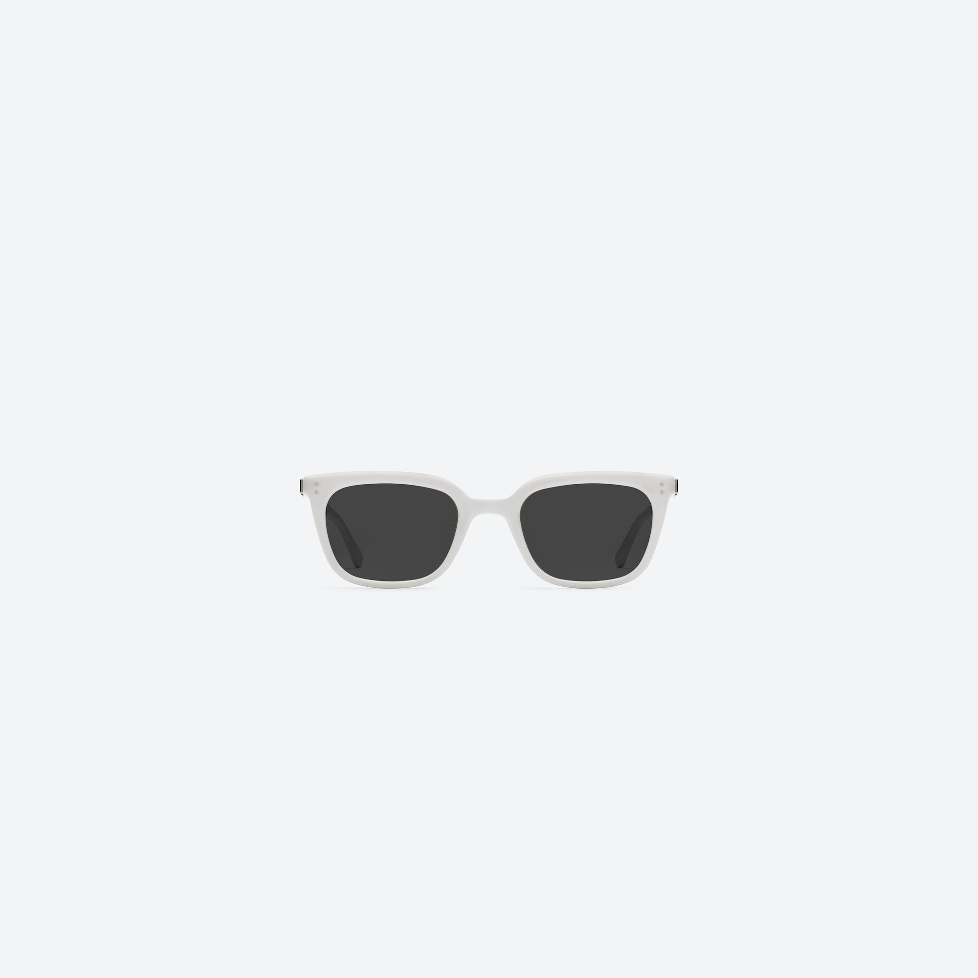 A front view of Gentle Monster Matiny W2 White Acetate framed Square sunglasses.