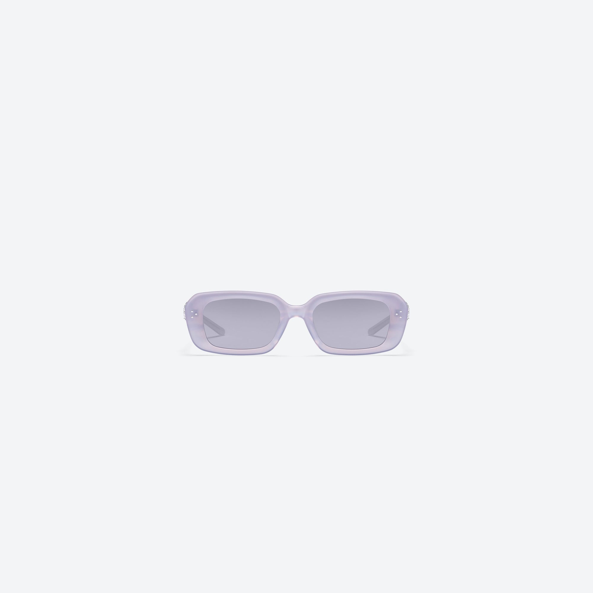 A front view of Gentle Monster Phantom VC7 Purple Acetate framed Square sunglasses.