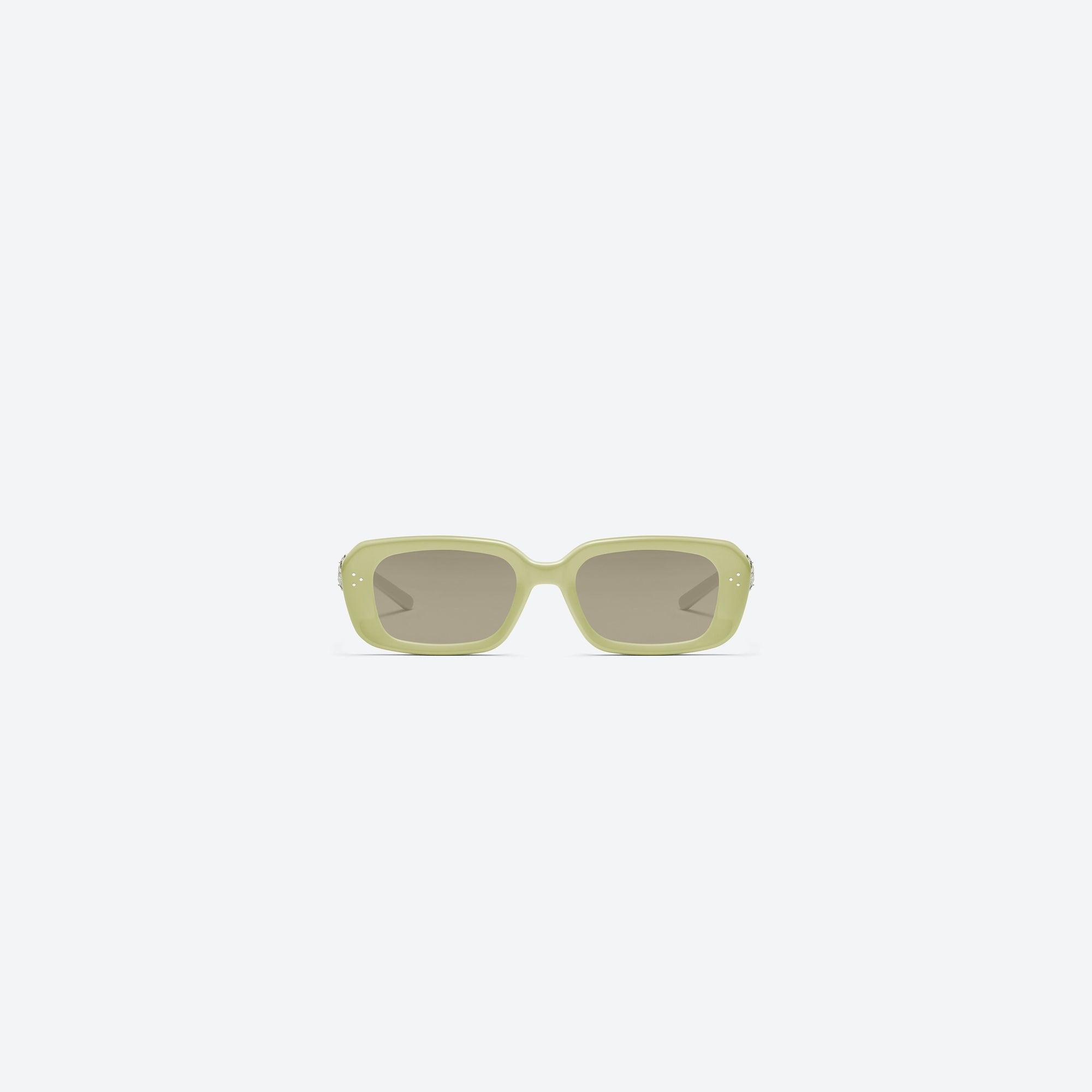 A front view of Gentle Monster Phantom GR9 Green Acetate framed Square sunglasses.