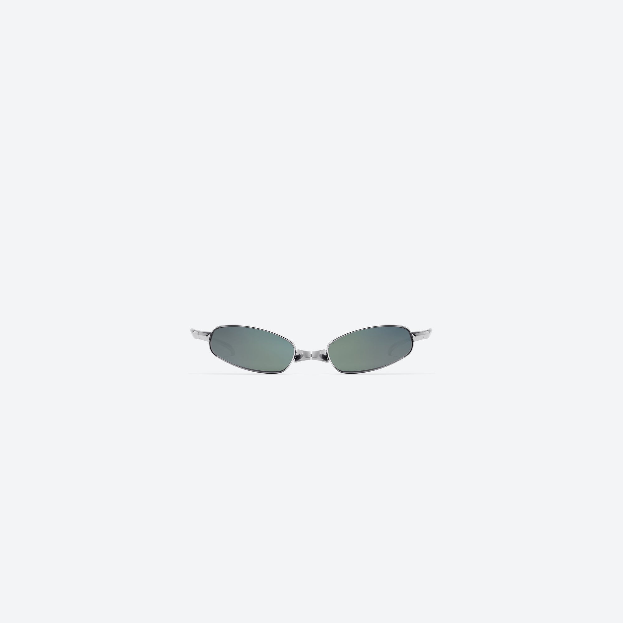 A front view of Gentle Monster Brutal 02 Silver Metal framed Square sunglasses.