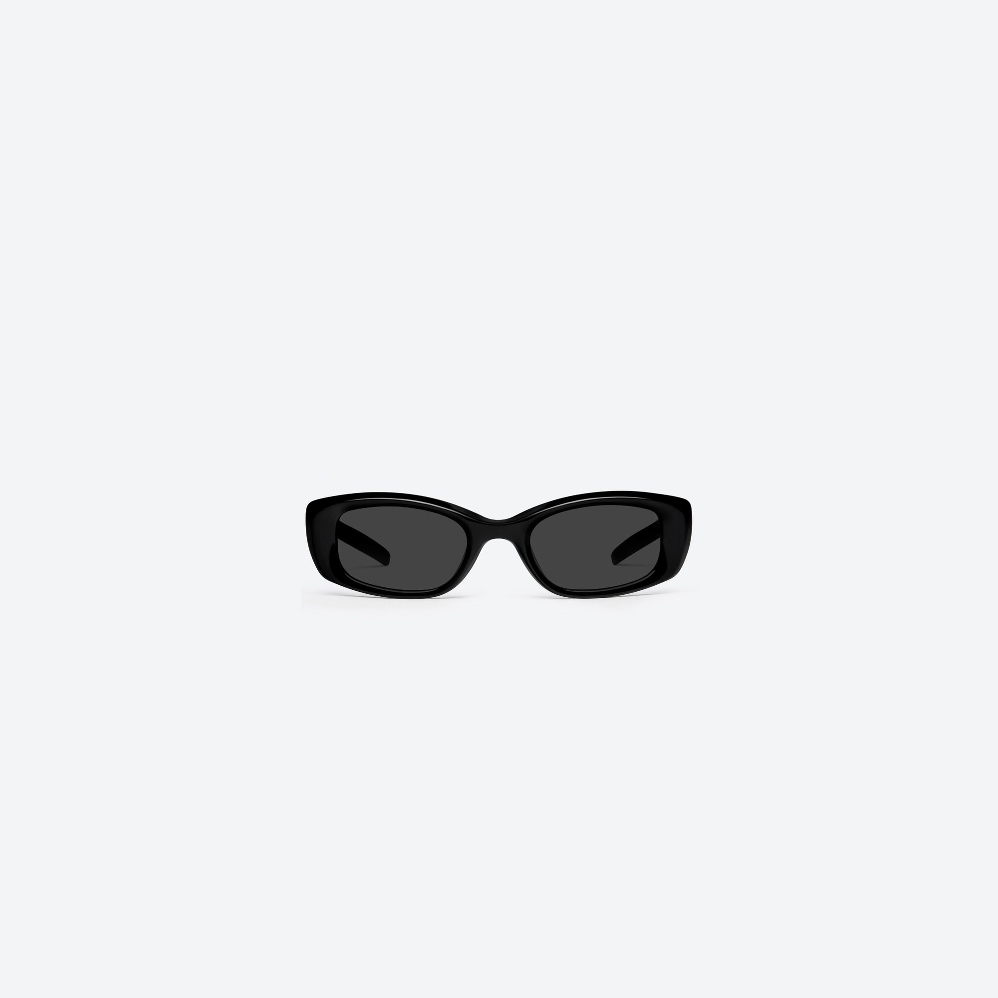 A front view of Gentle Monster Lix 01 Black Acetate framed Square sunglasses.