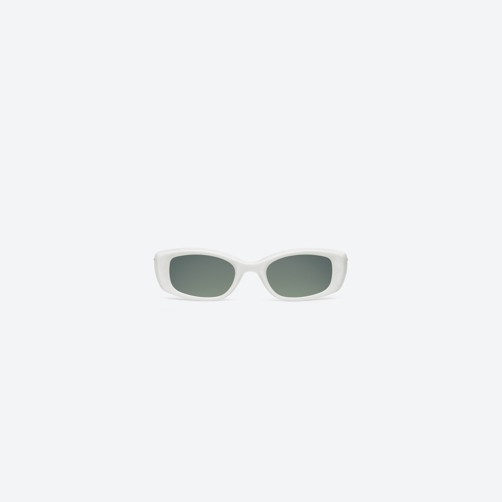A front view of Gentle Monster Lix W2 White Acetate framed Square sunglasses.