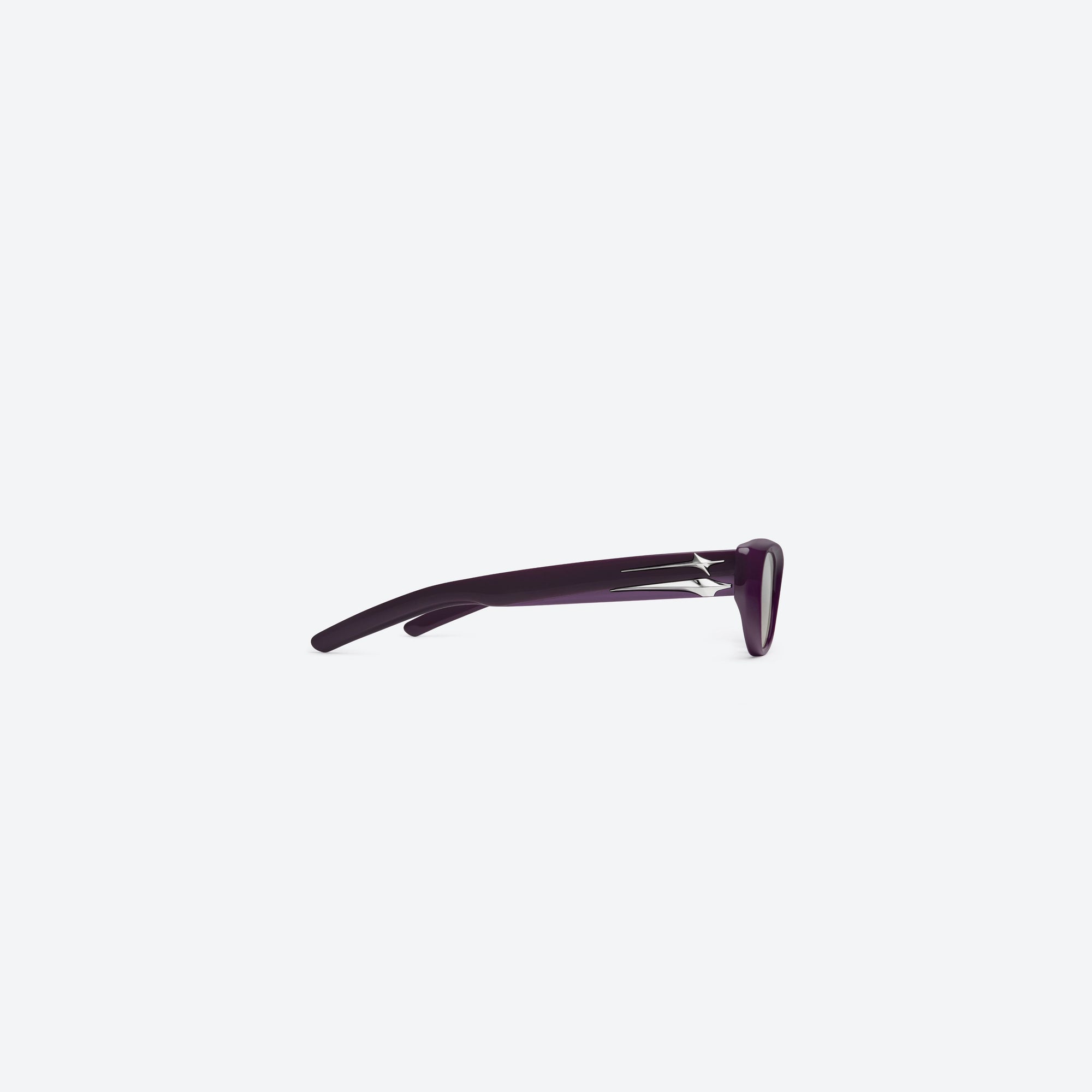 A detailed right view of Gentle Monster Verse R9 Red Acetate framed Cat-eye sunglasses.