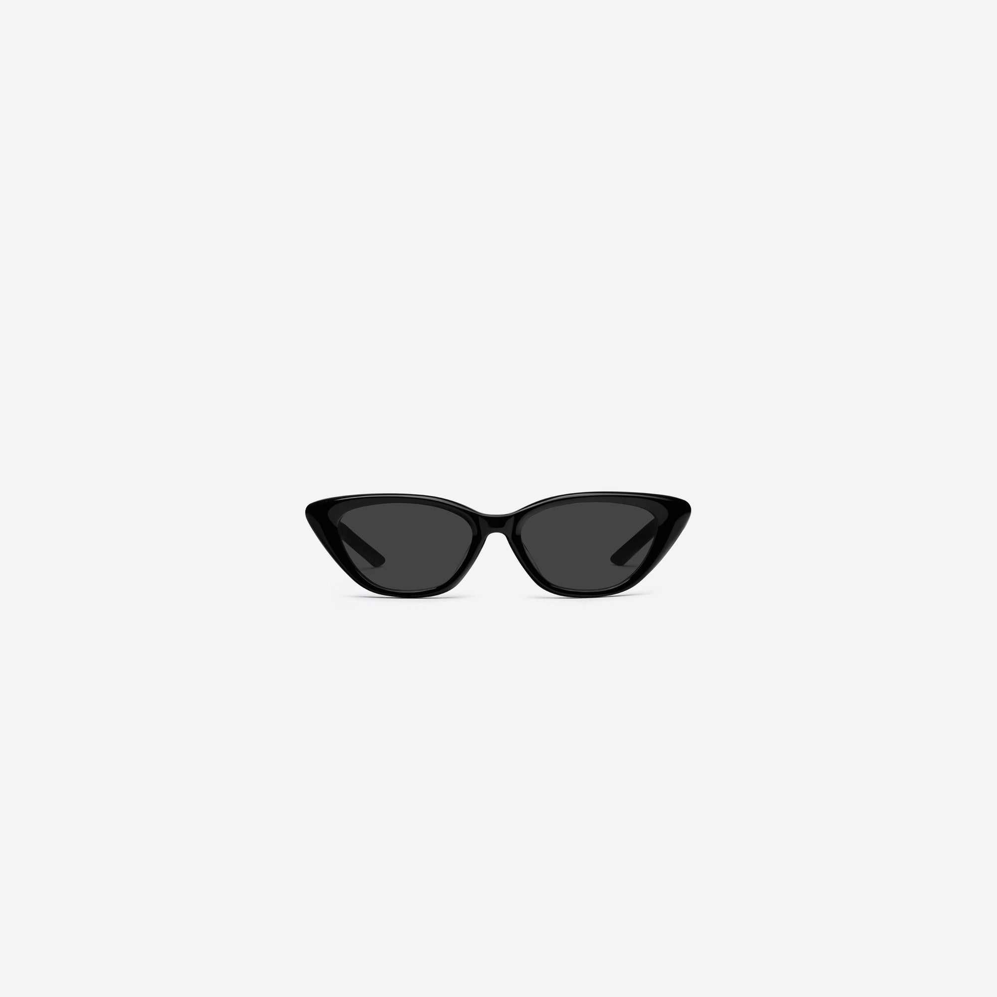 A front view of Gentle Monster Mowa 01 Black Acetate framed Cat-eye sunglasses.