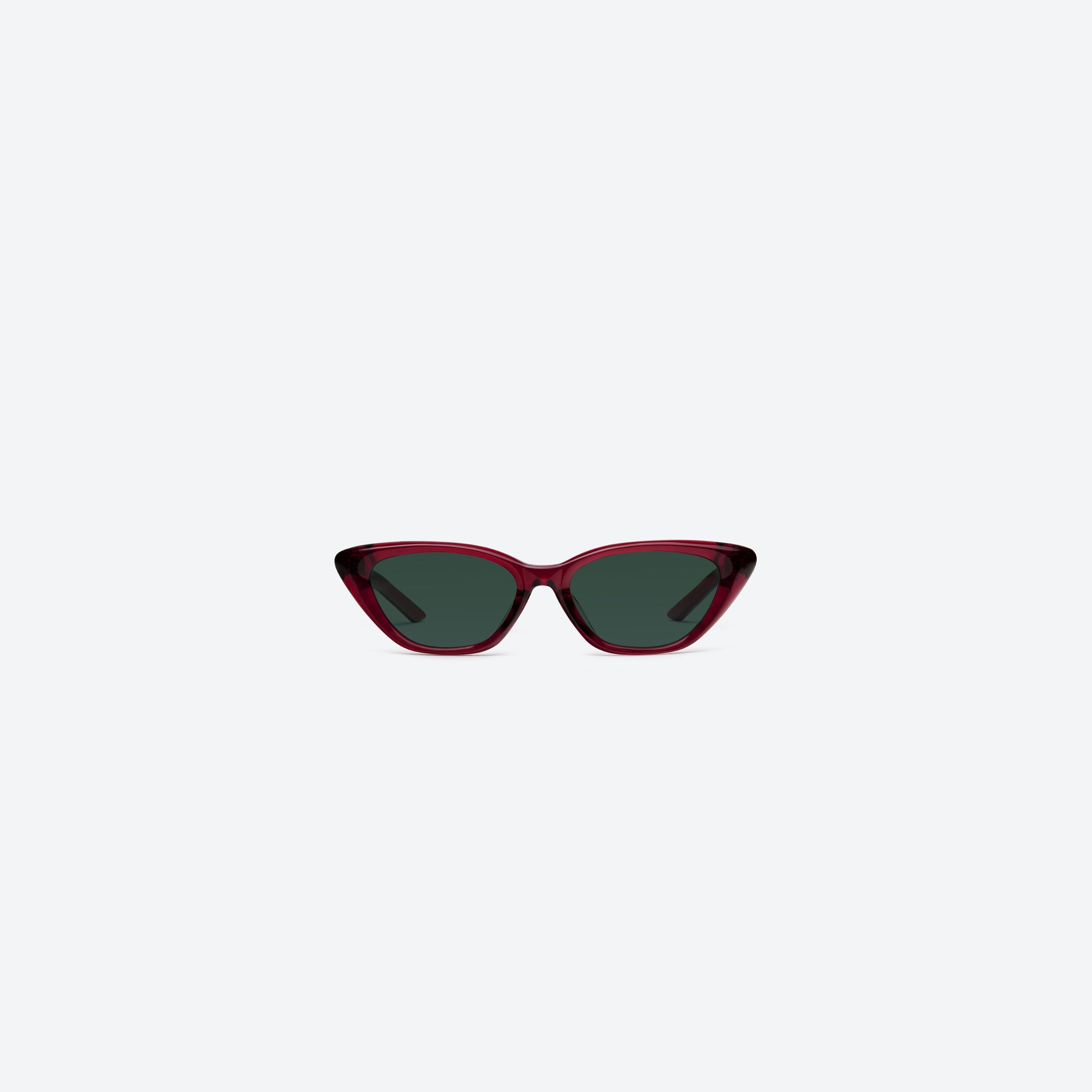 A front view of Gentle Monster Mowa RC3 Red Acetate framed Cat-eye sunglasses.