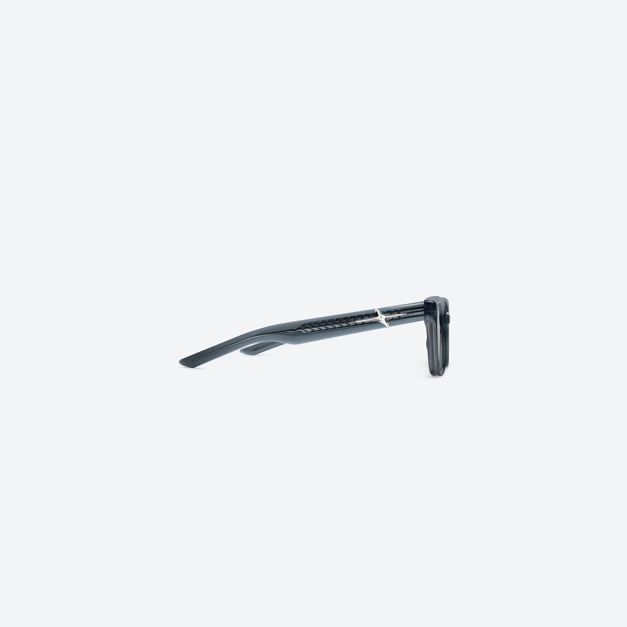A detailed right view of Gentle Monster Hesse GC13 Gray Acetate framed Square sunglasses.