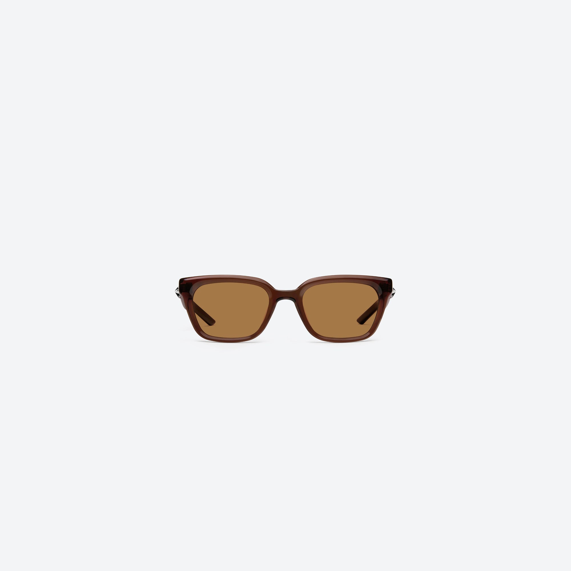 A front view of Gentle Monster Hesse BRC13 Brown Acetate framed Square sunglasses.