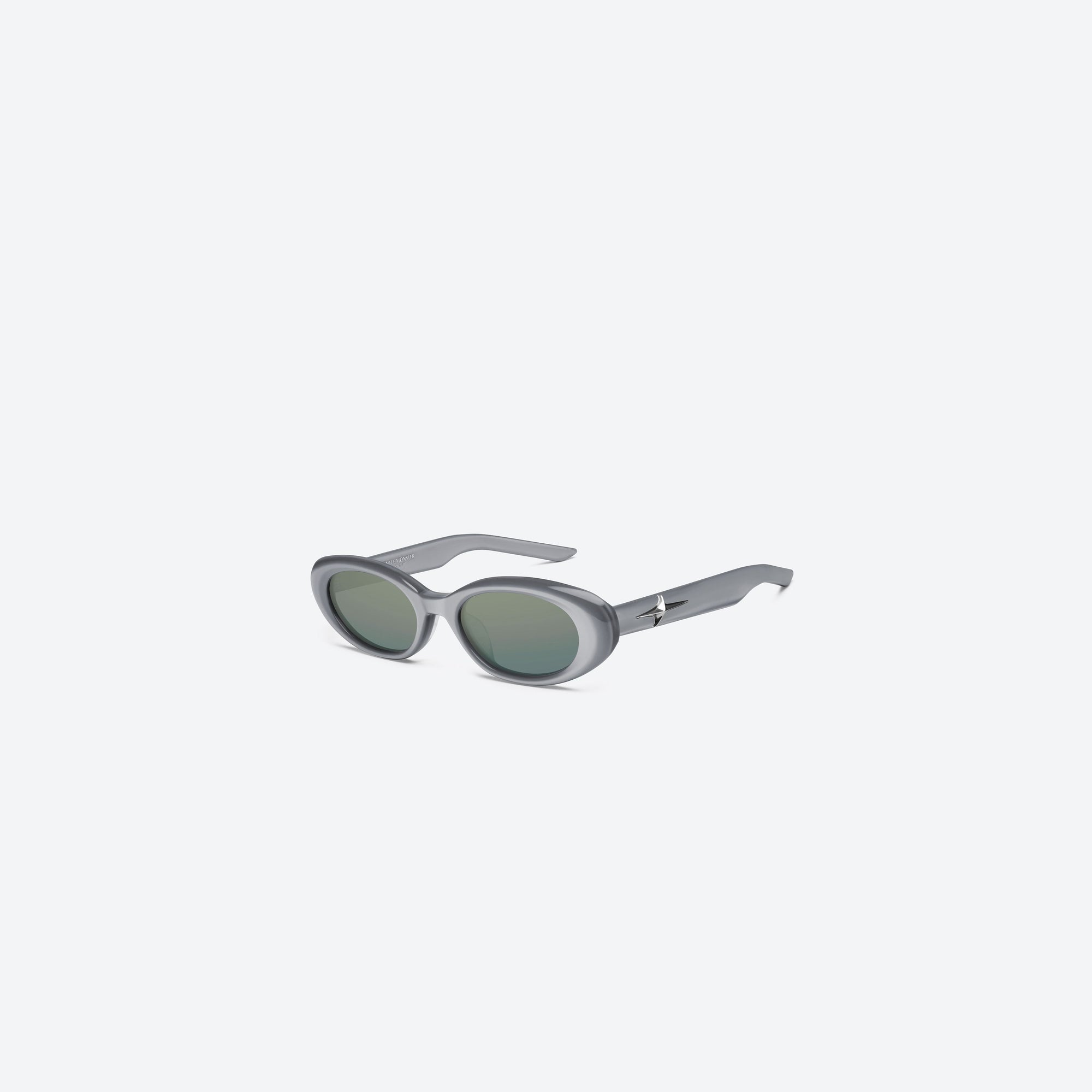 45-degree view of Gentle Monster Loco G13 Gray Acetate framed Oval sunglasses.