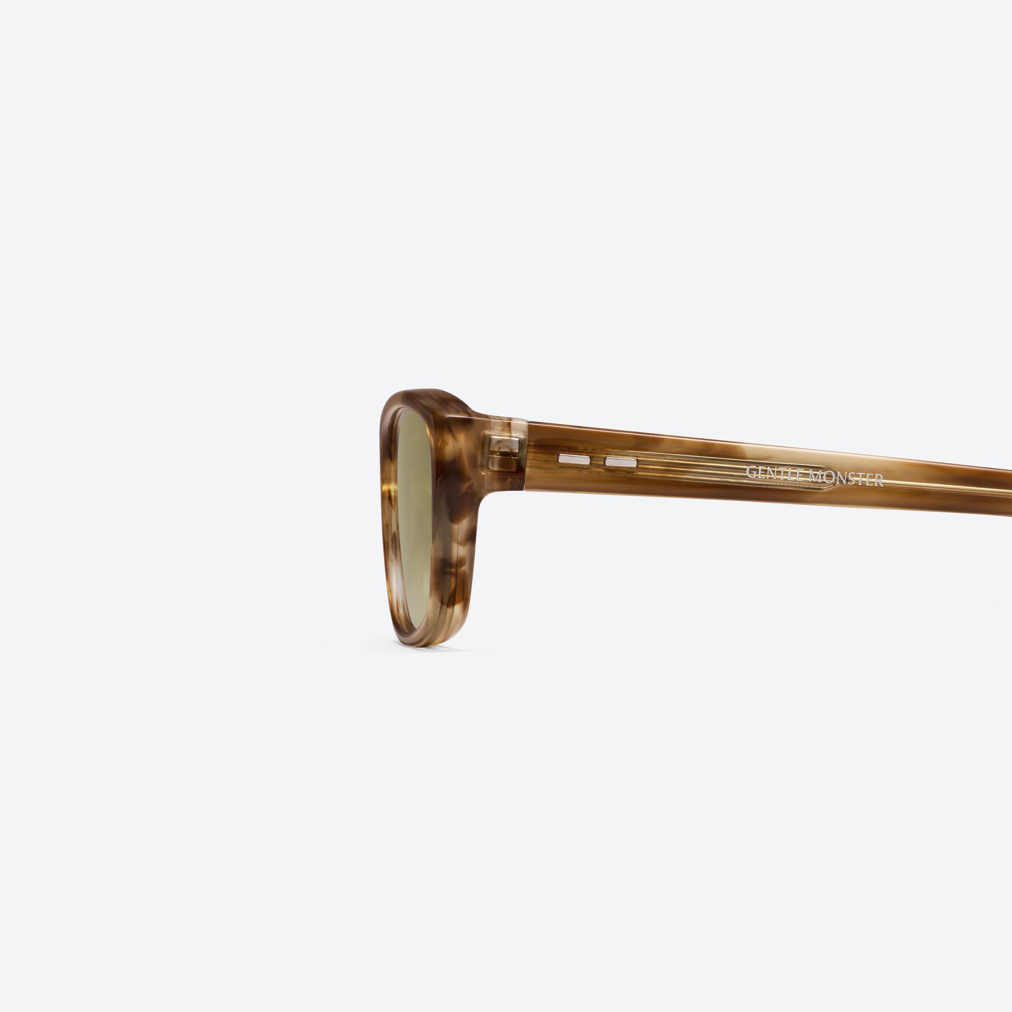 A detailed left view of Gentle Monster Vety T8 Tortoise Acetate framed Square sunglasses.