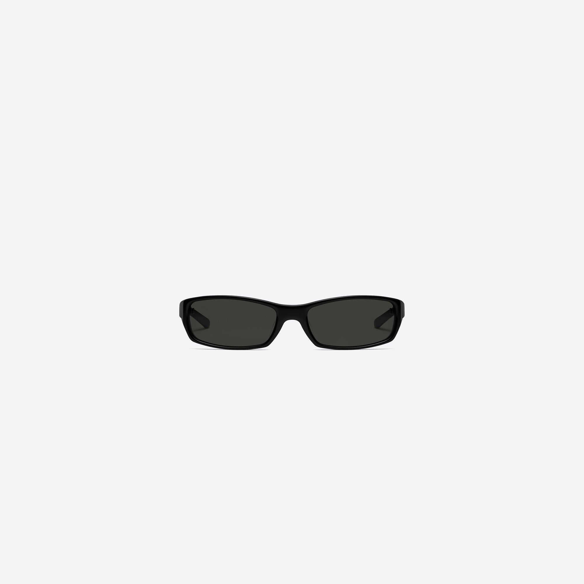 A front view of Gentle Monster Noid 01 Black Acetate framed Square sunglasses.