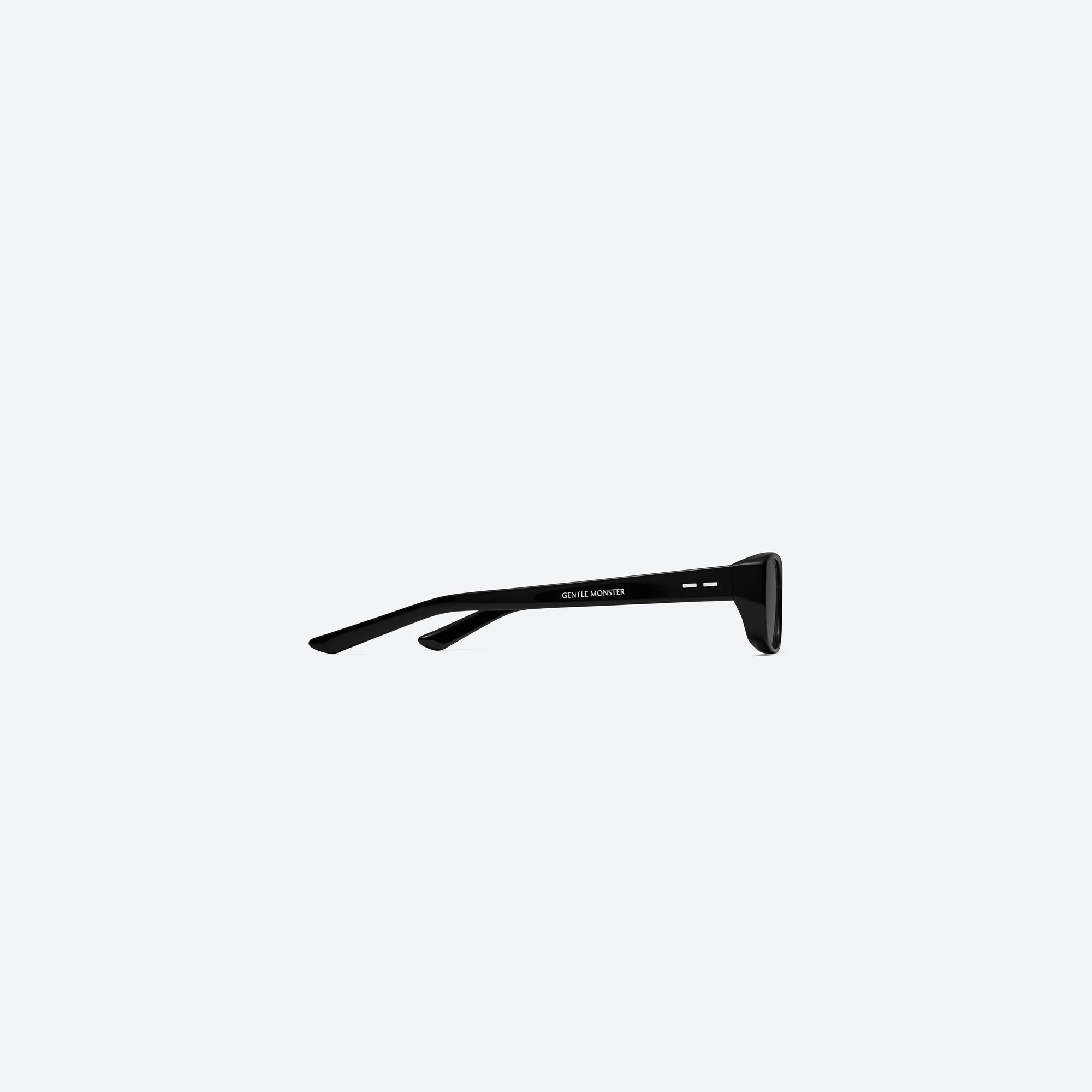 A detailed right view of Gentle Monster Noid 01 Black Acetate framed Square sunglasses.
