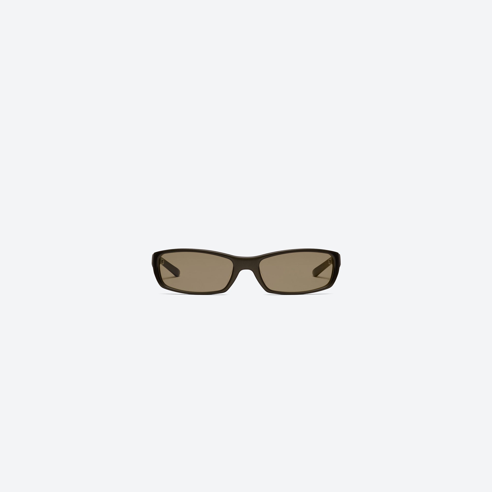 A front view of Gentle Monster Noid BR4 Brown Acetate framed Square sunglasses.