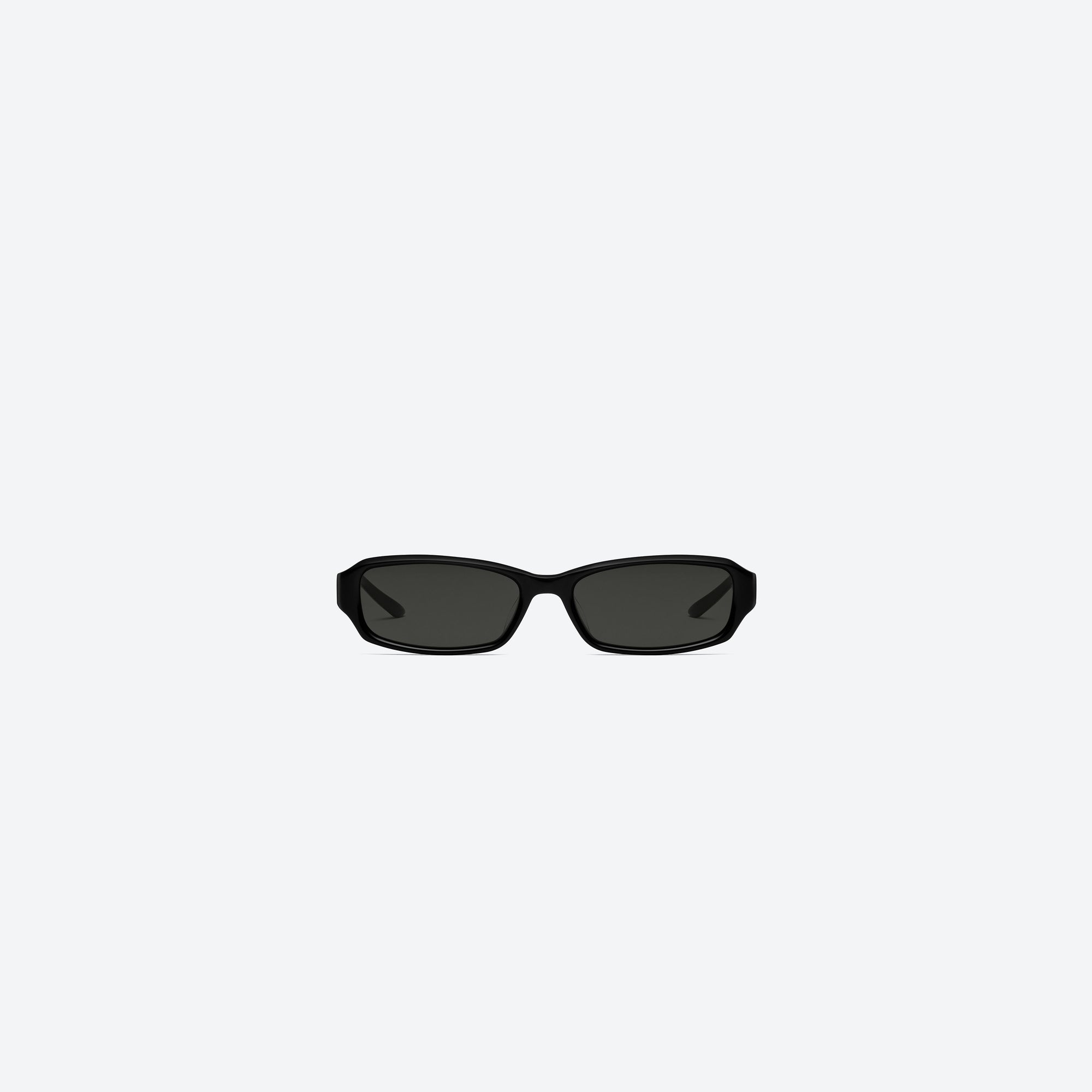A front view of Gentle Monster Halo 01 Black Acetate framed Square sunglasses.