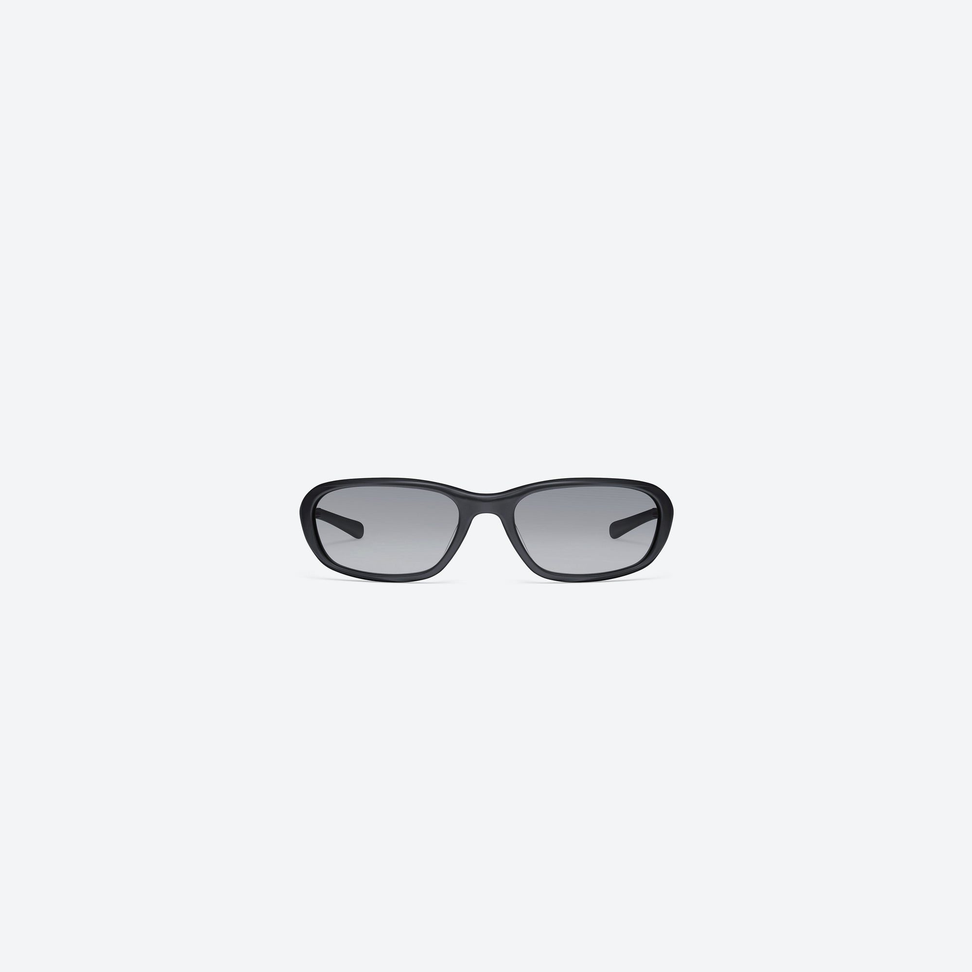A front view of Gentle Monster Hills G18 Gray Acetate framed Wraparound sunglasses.
