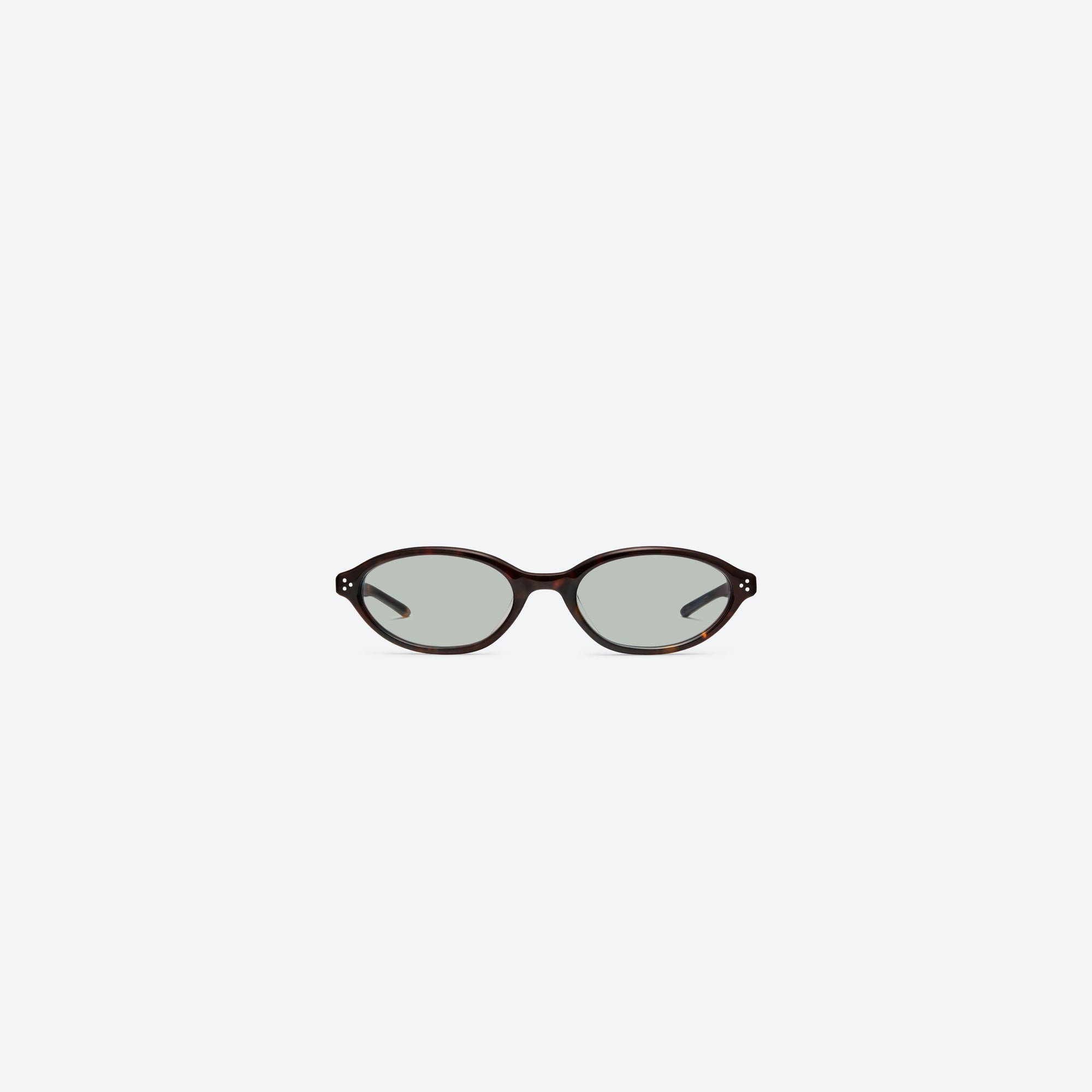 A front view of Gentle Monster La Cha T1 Tortoise Acetate framed Round sunglasses.