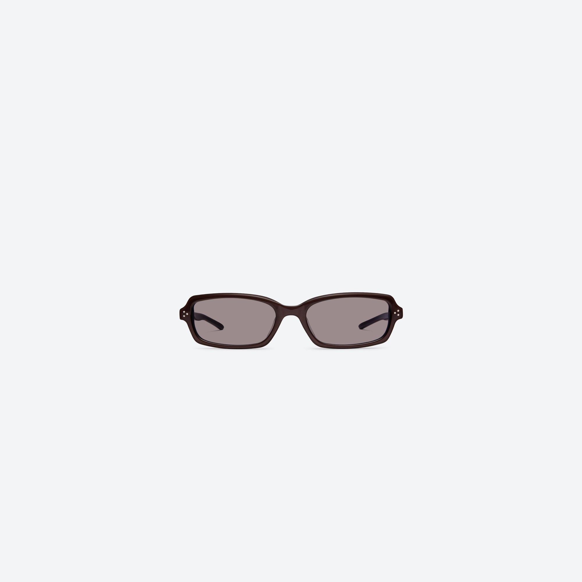 A front view of Gentle Monster Panini R11 Red Acetate framed Square sunglasses.
