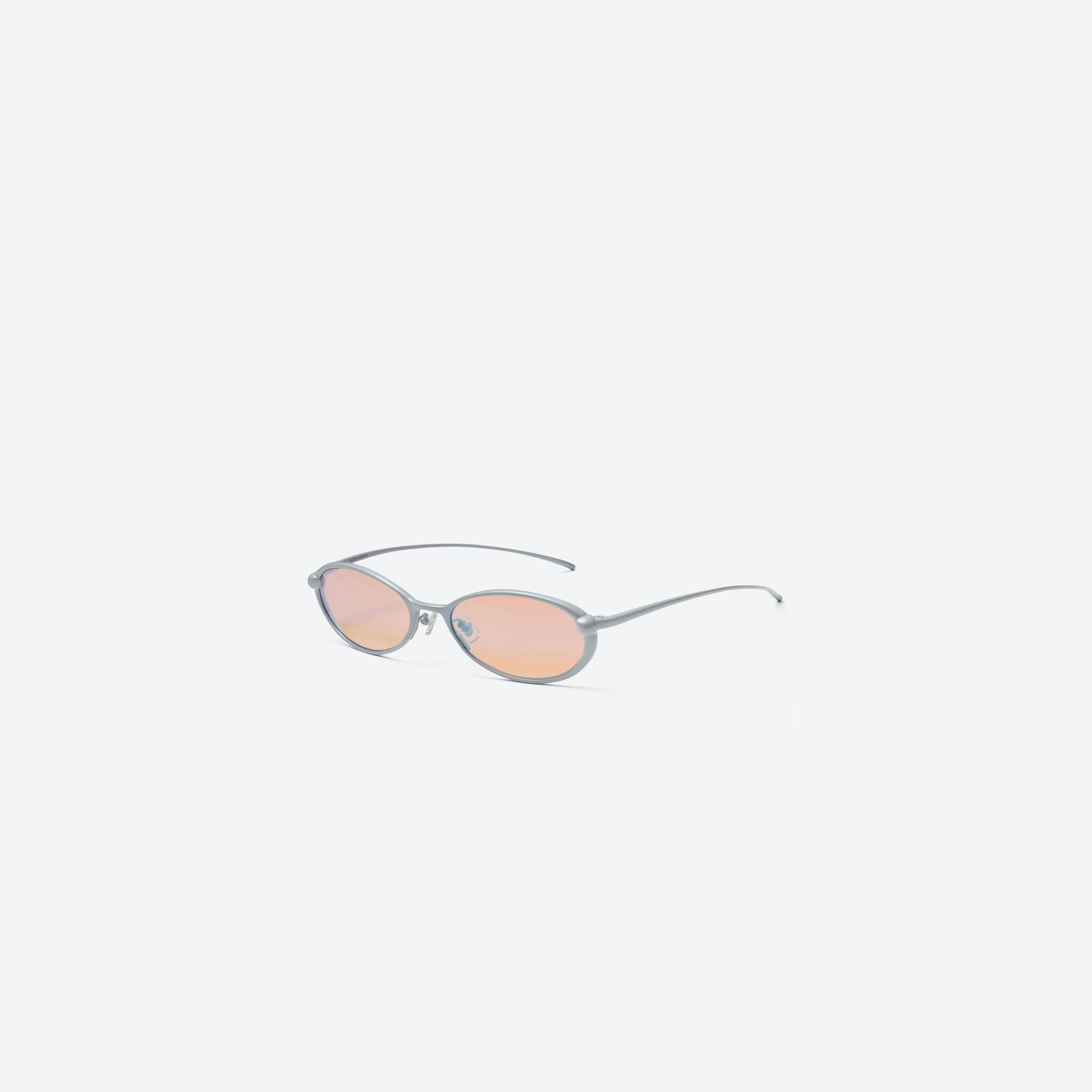 45-degree view of Gentle Monster Boba BL8 Blue Metal framed Round sunglasses.