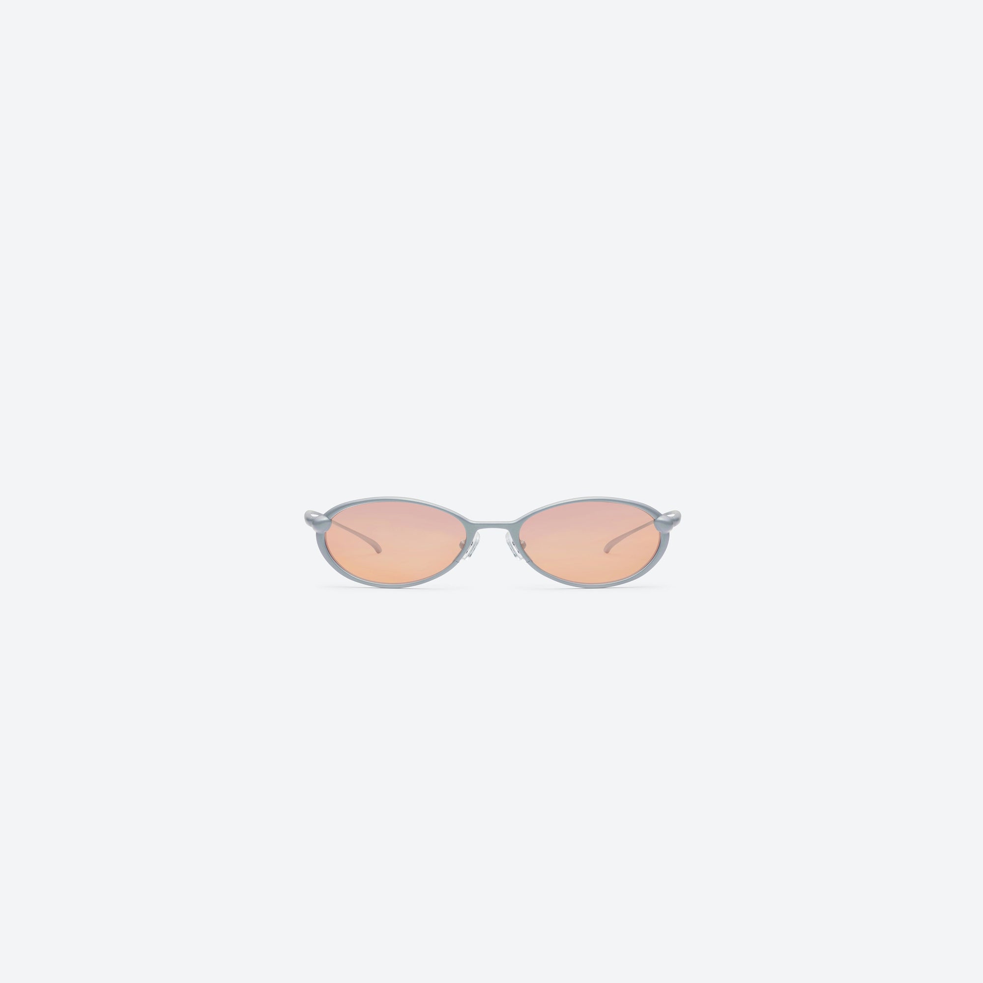 A front view of Gentle Monster Boba BL8 Blue Metal framed Round sunglasses.